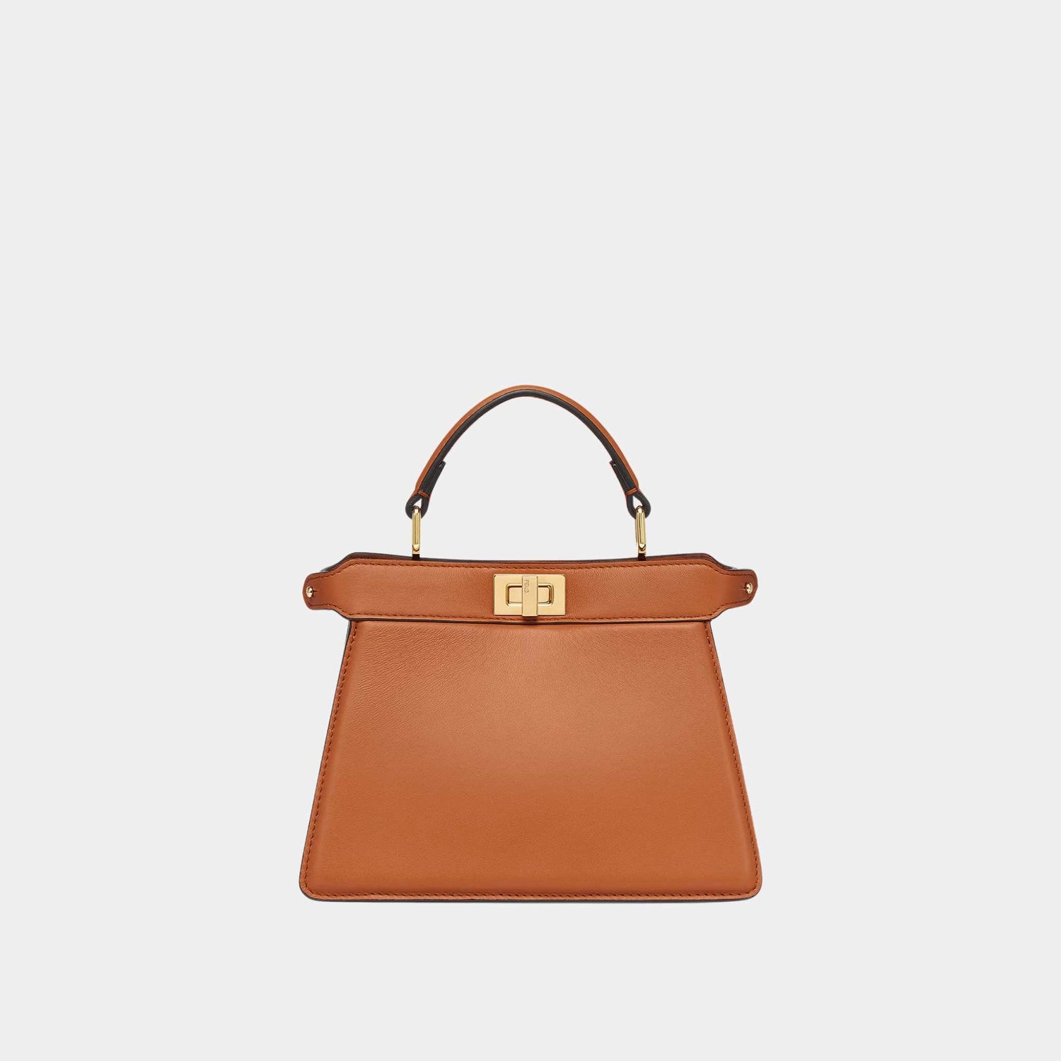 Fendi Peekaboo ISeeU Petite Padded Nappa Leather Bag, Brown, Front