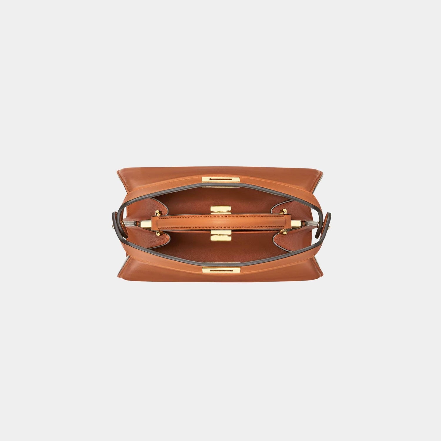 Fendi Peekaboo ISeeU Petite Padded Nappa Leather Bag, Brown, Top