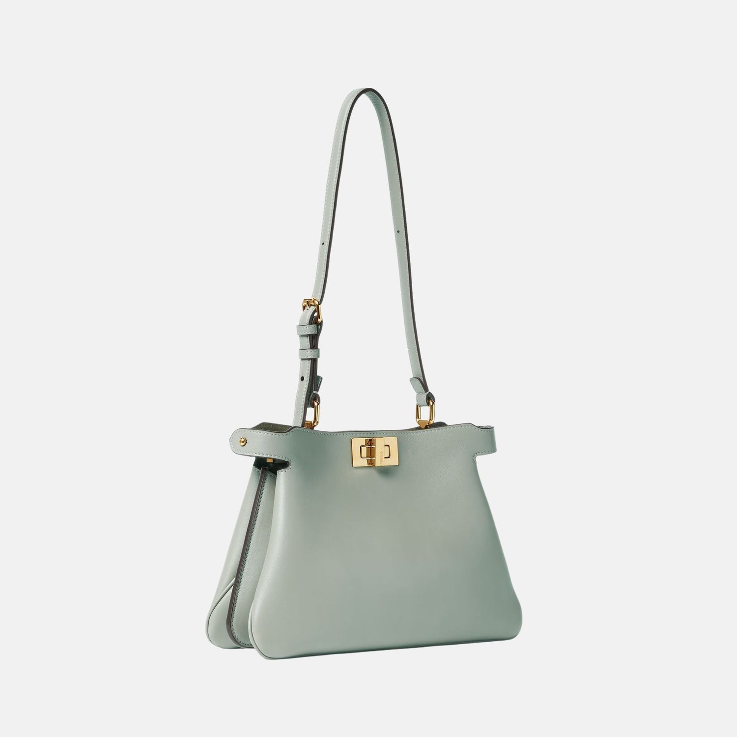 Fendi Peekaboo Soft Small Bag In Leather, Green, Side