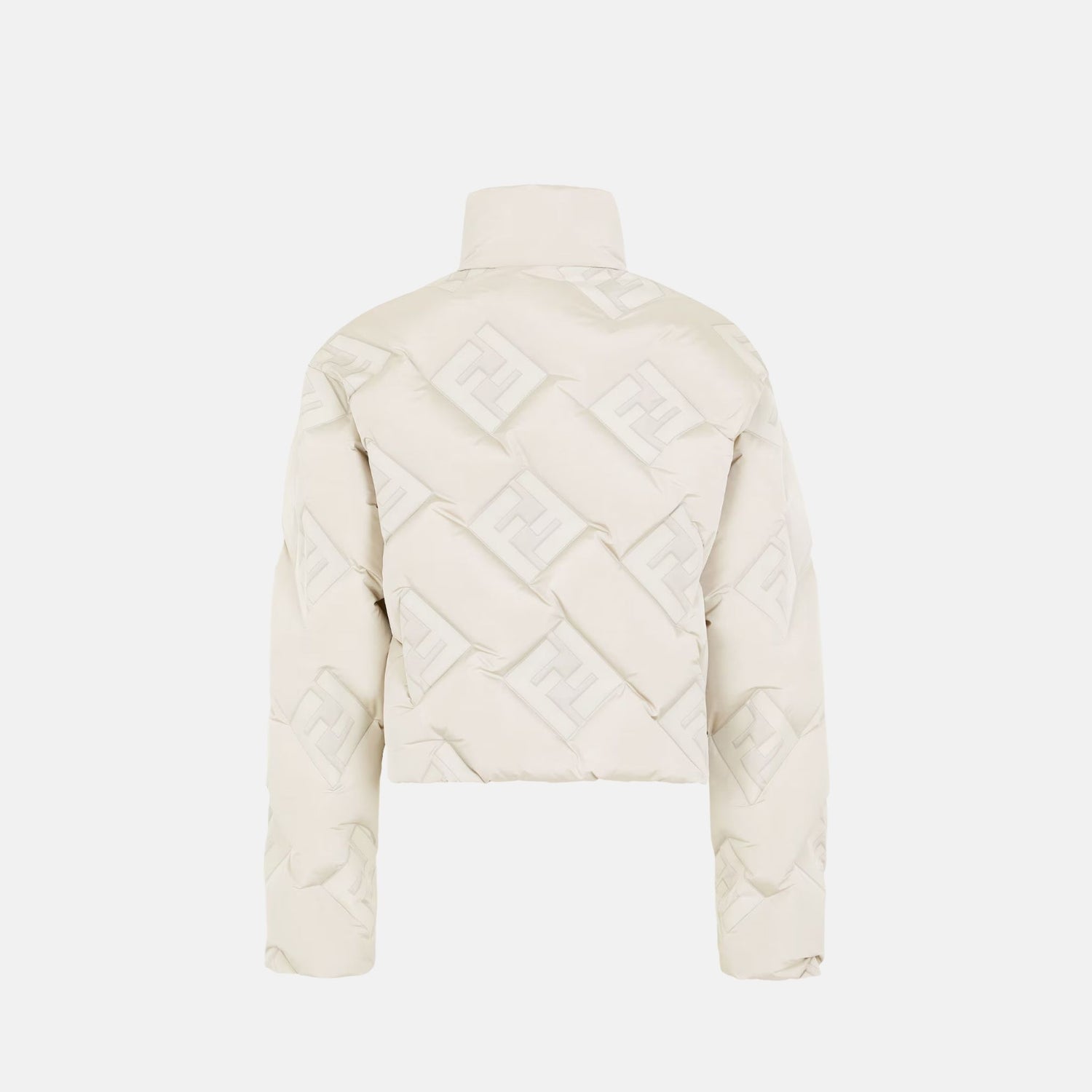 Fendi Puffer Jacket In White FF Technical Fabric, Back