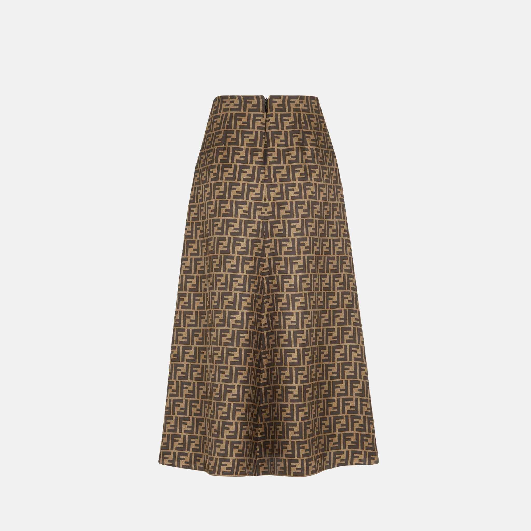 Fendi Skirt In Brown FF Twill, Back