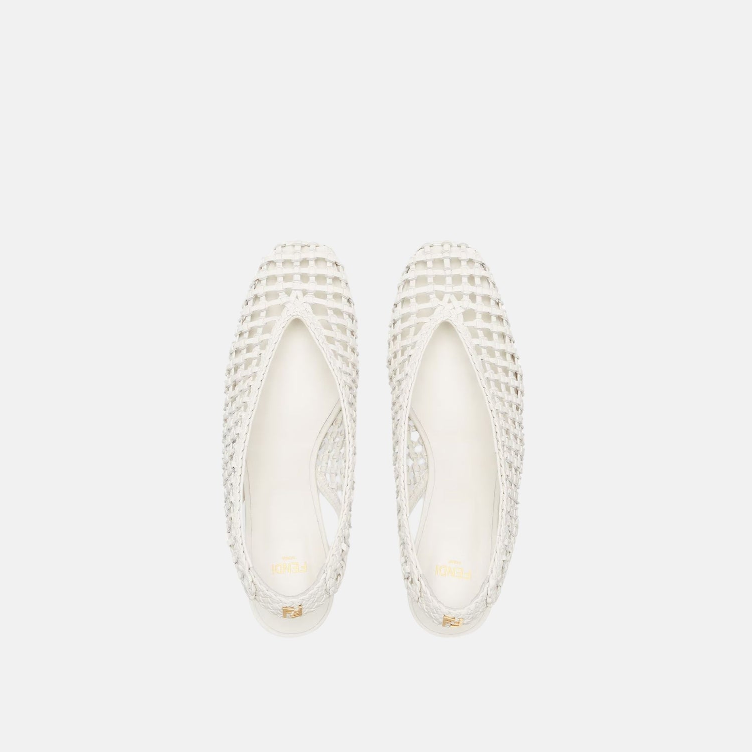 Fendi Slingbacks Leather Low Heeled, White, Top