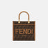 Fendi Sunshine Small Bag In Brown FF Jacquard Fabric, Front