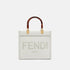 Fendi Sunshine Small Bag In Leather, White, Front