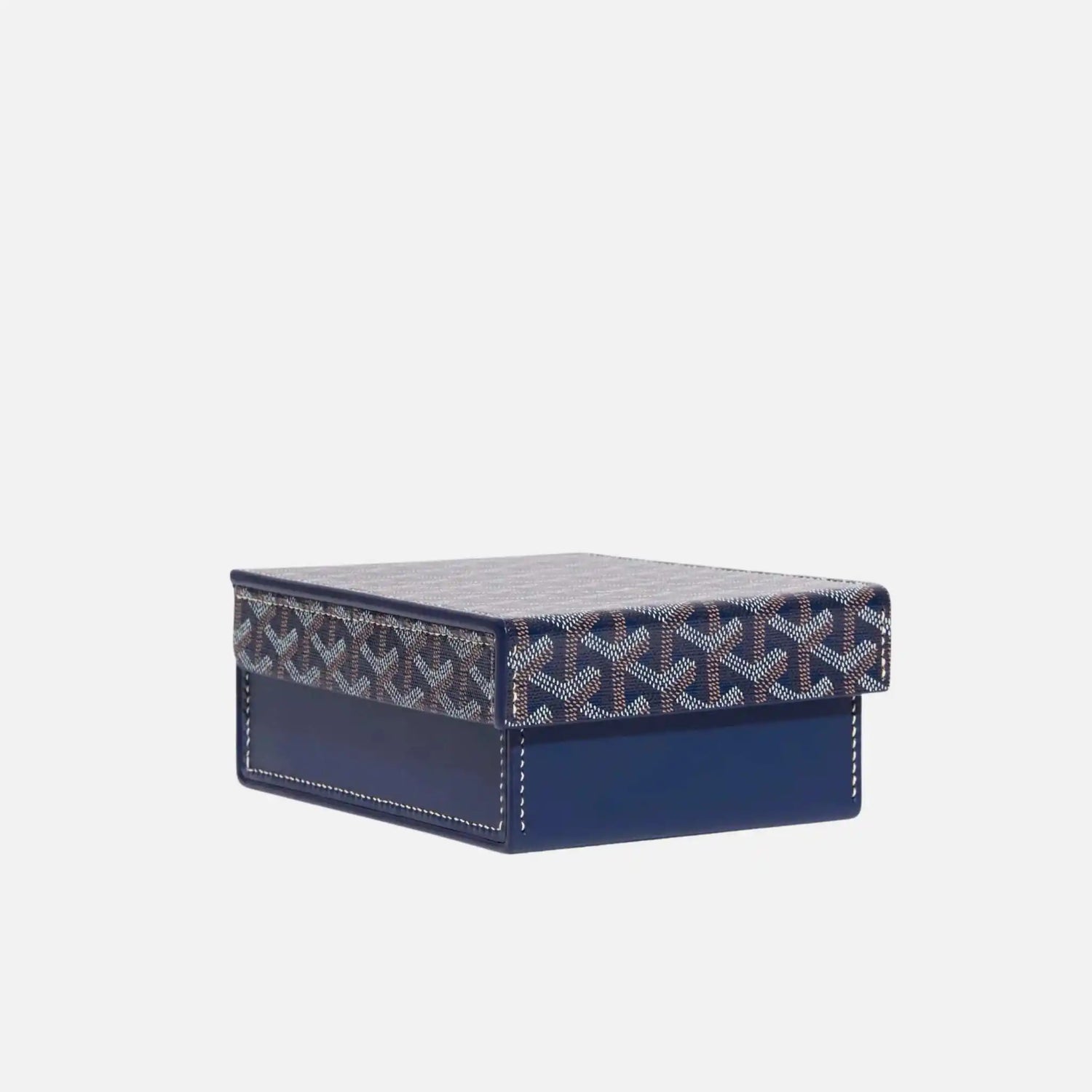 Goyard 4 Watch Case, Navy Blue, Close