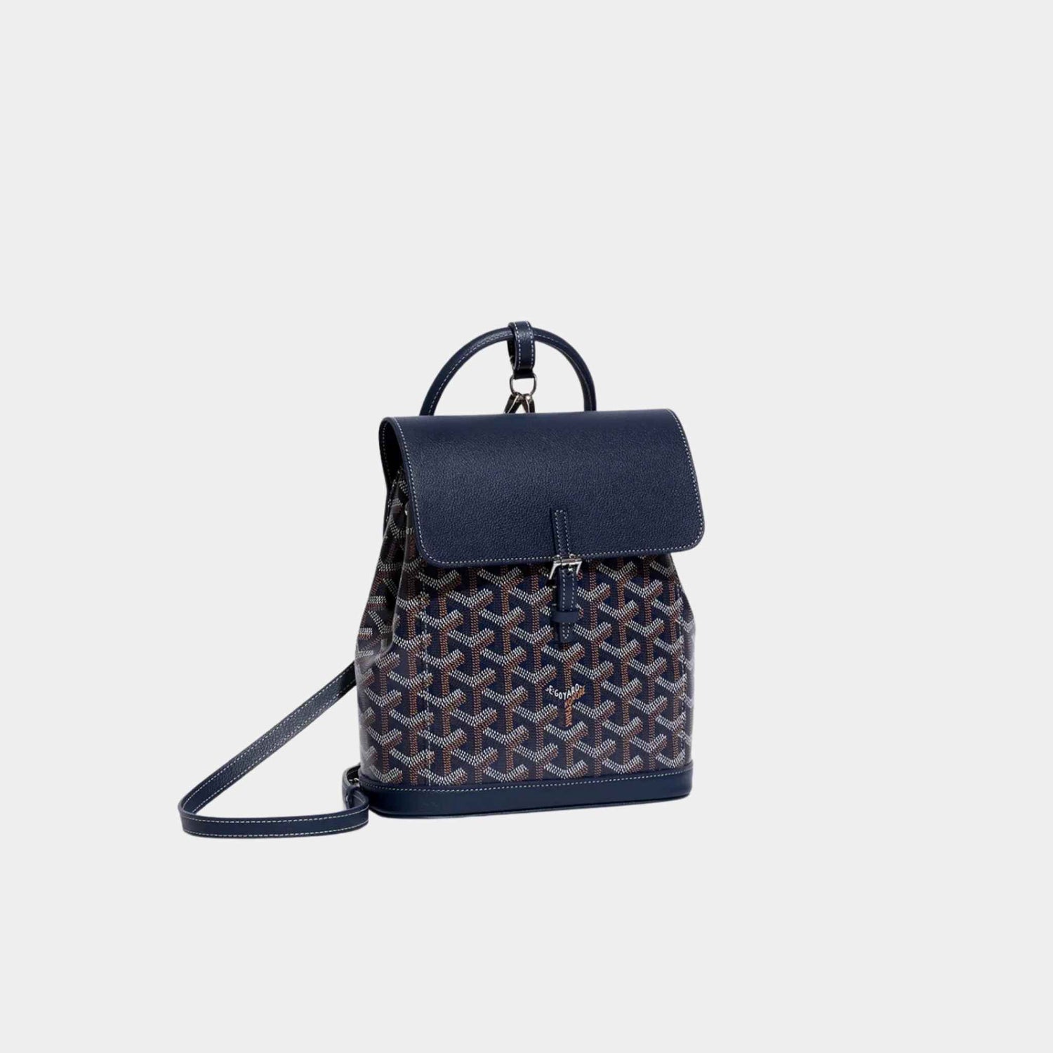 Goyard Alpin Mini Backpack, Blue, Front View