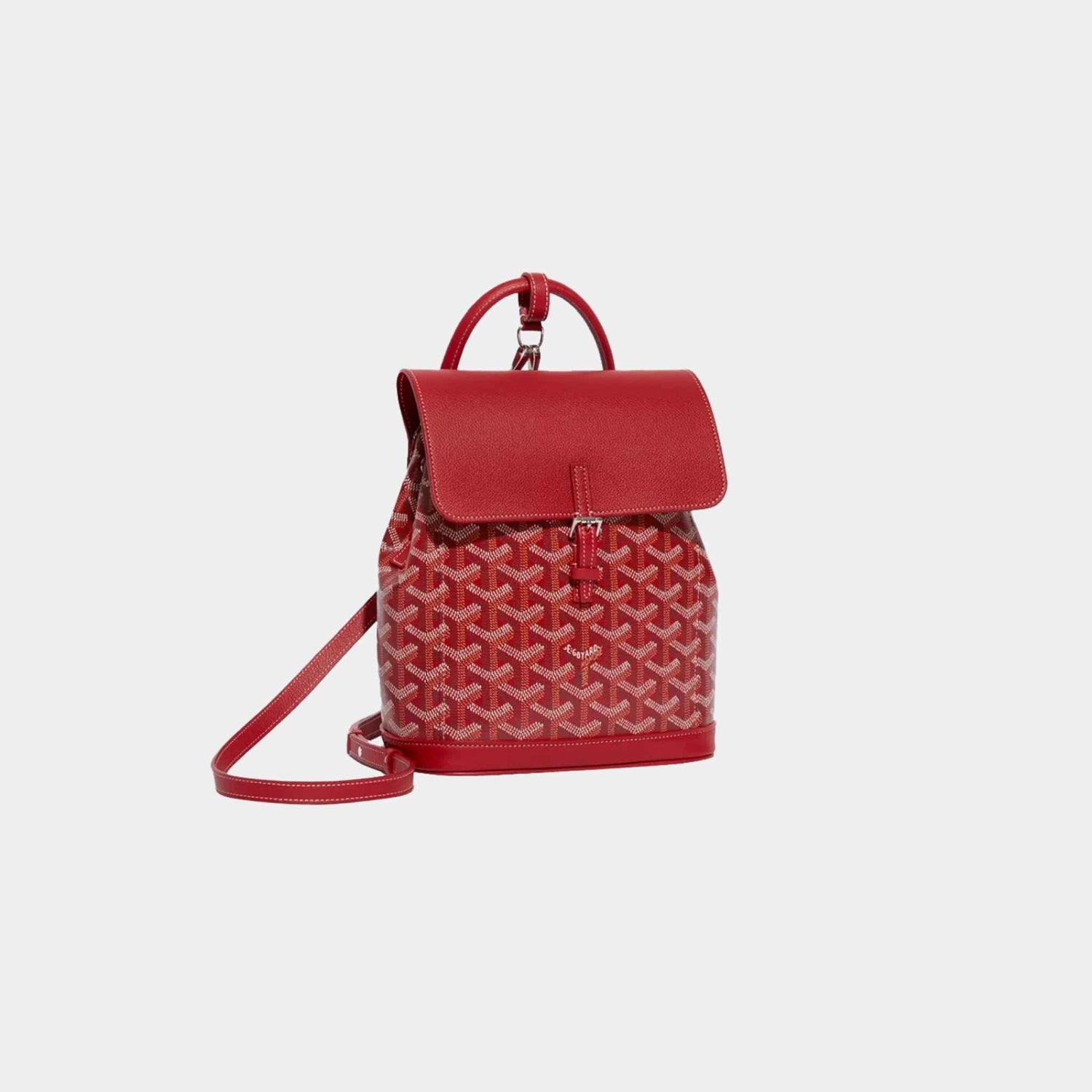 Goyard Alpin Mini Backpack, Red, Front View