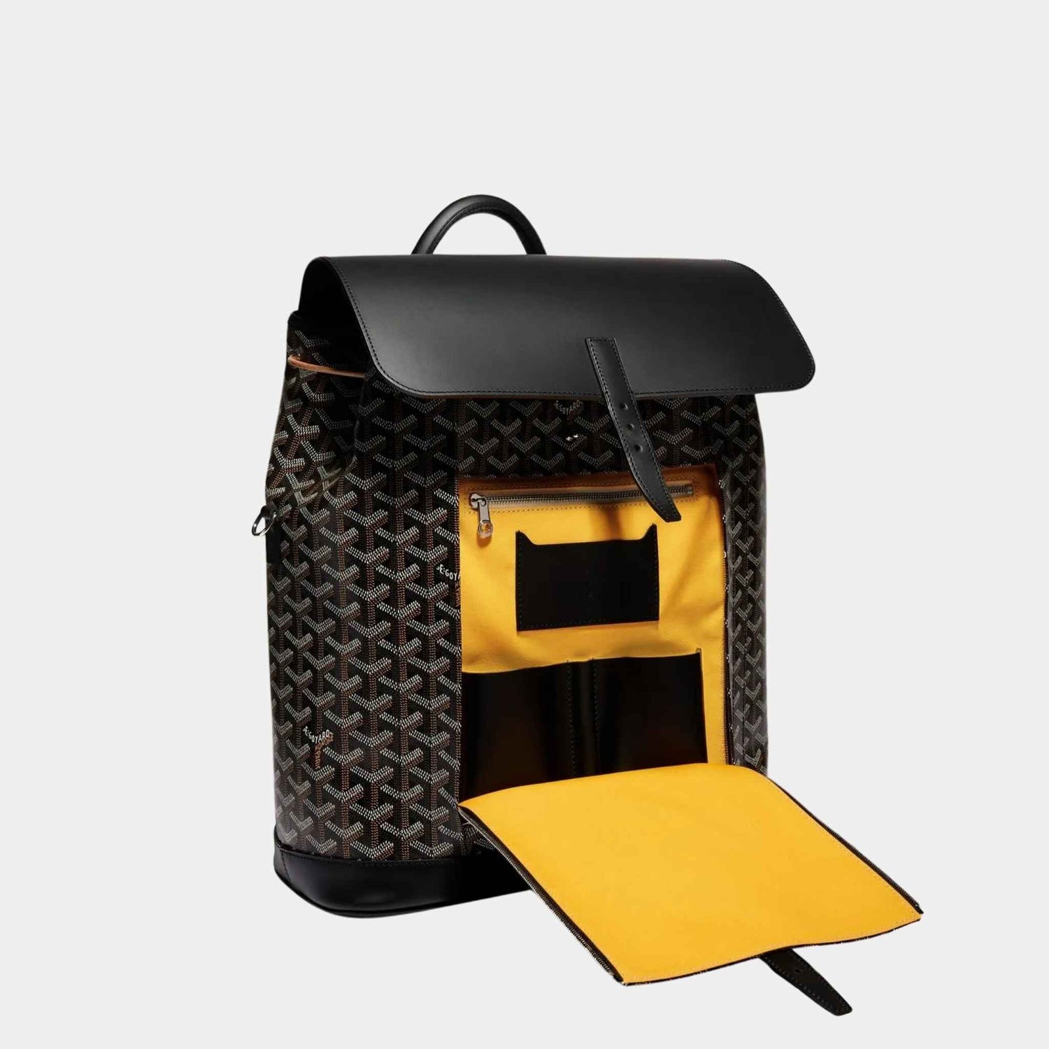 Goyard Alpin MM Backpack, Black, Open View