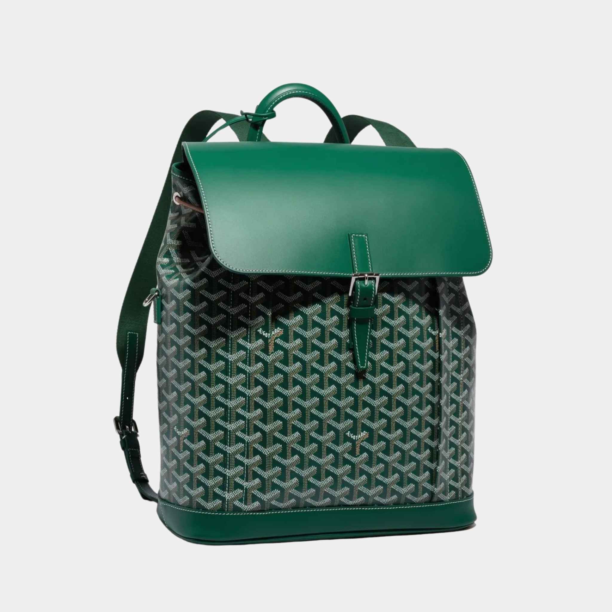 Goyard Alpin MM Backpack, Green, Front View