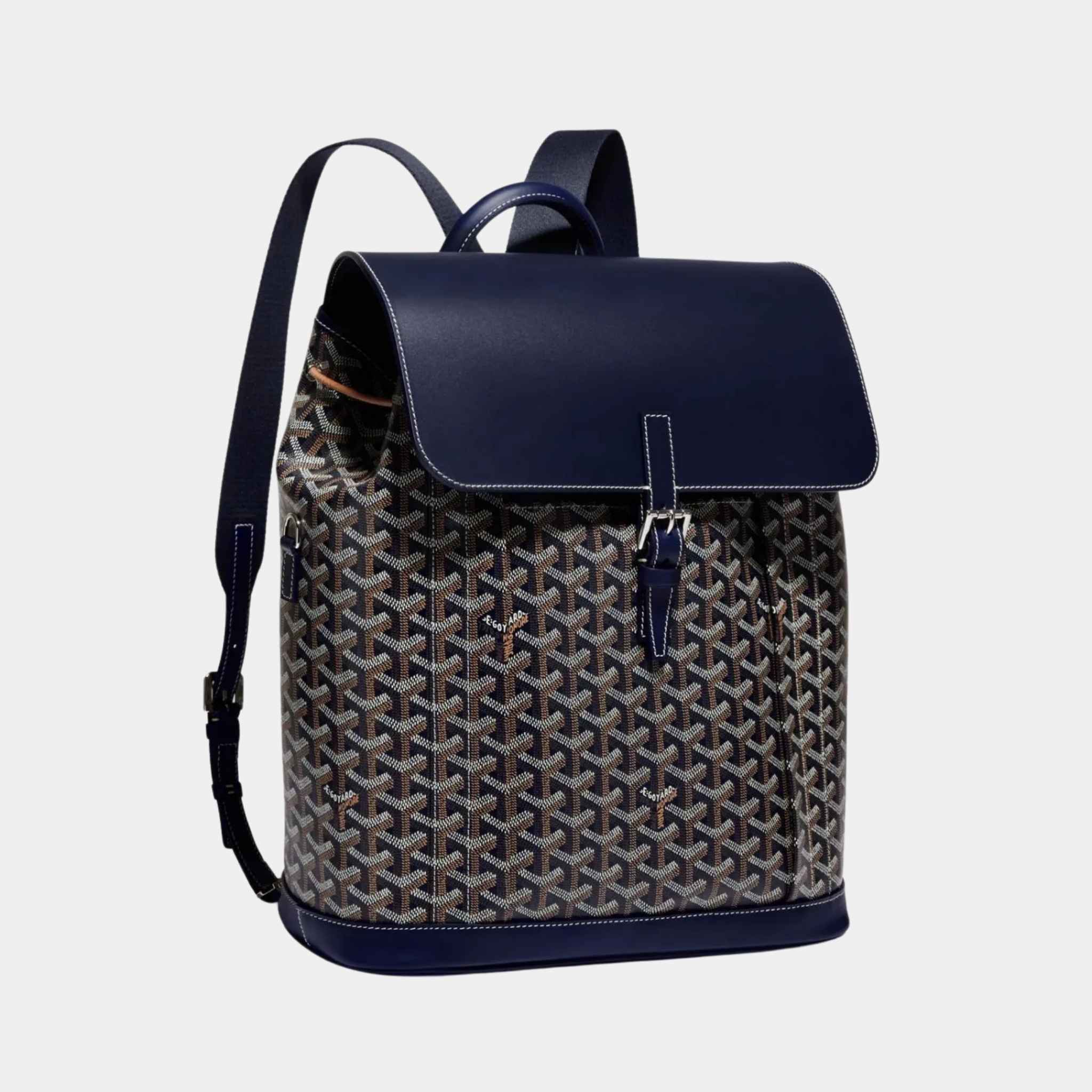 Goyard Alpin MM Backpack, Blue, Front View