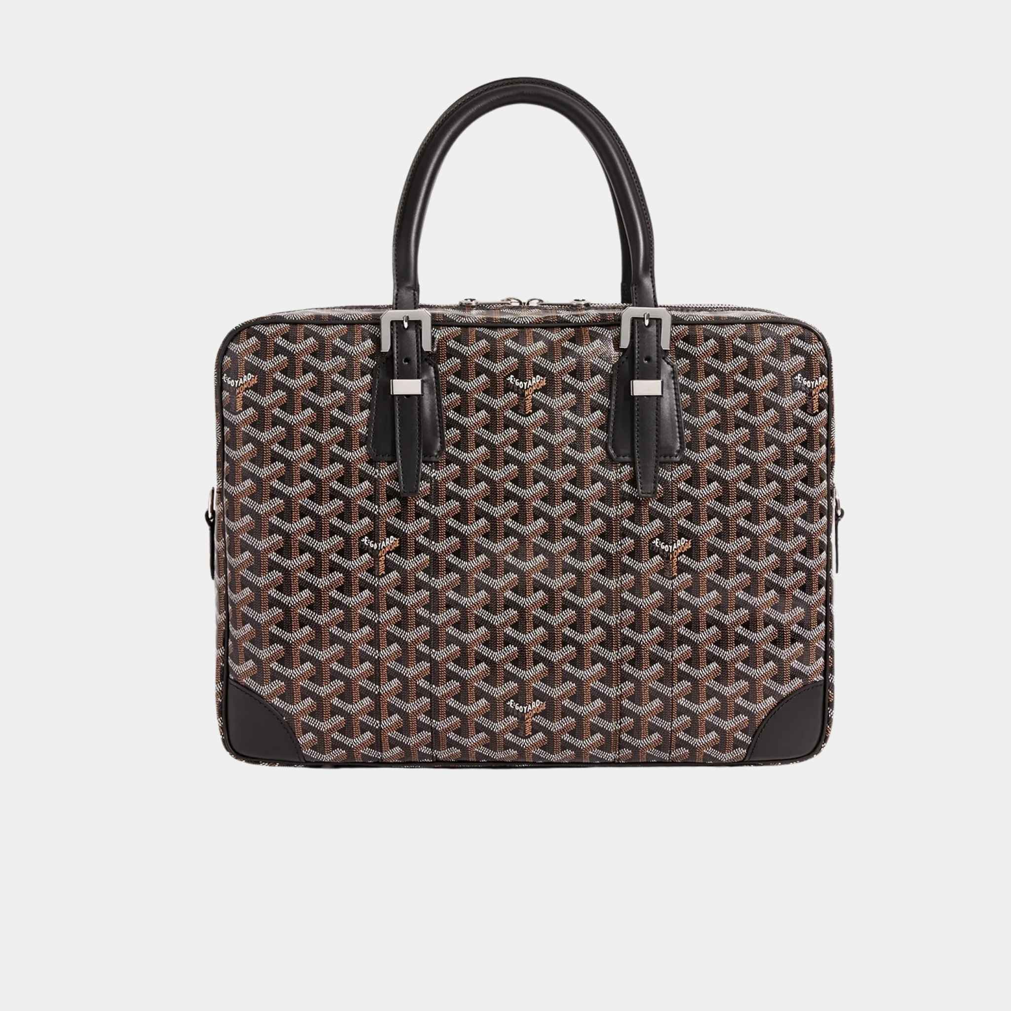 Goyard Ambassade MM Document Case, Black, Back View