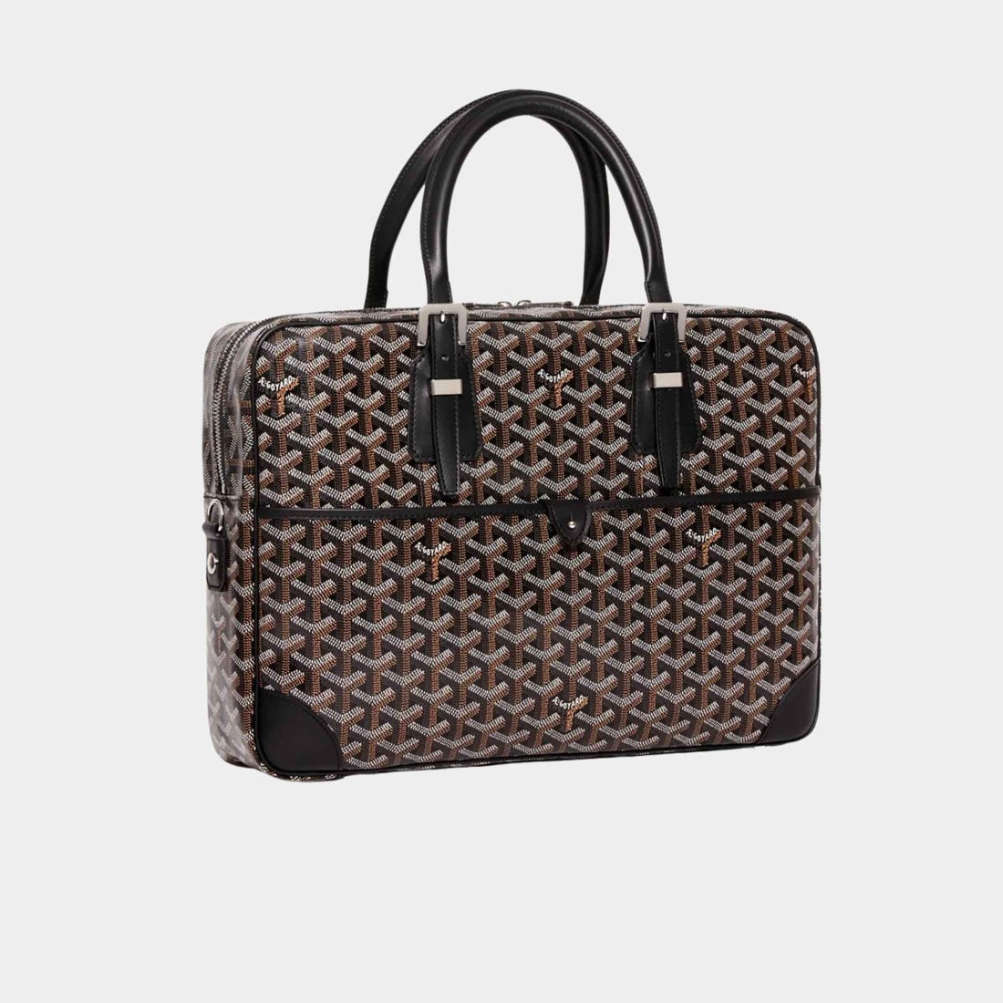 Goyard Ambassade MM Document Case, Black, Front View