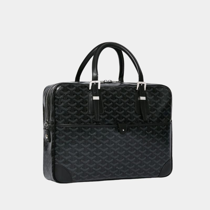 Goyard Ambassade MM Document Case Jet Black 2024 Exclusive, Front View