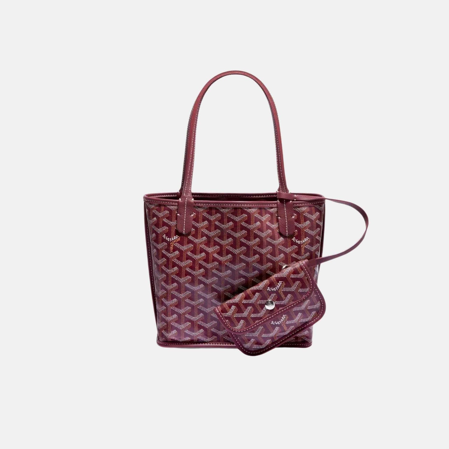 Goyard Anjou Mini Bag, Burgundy, Inside Out View