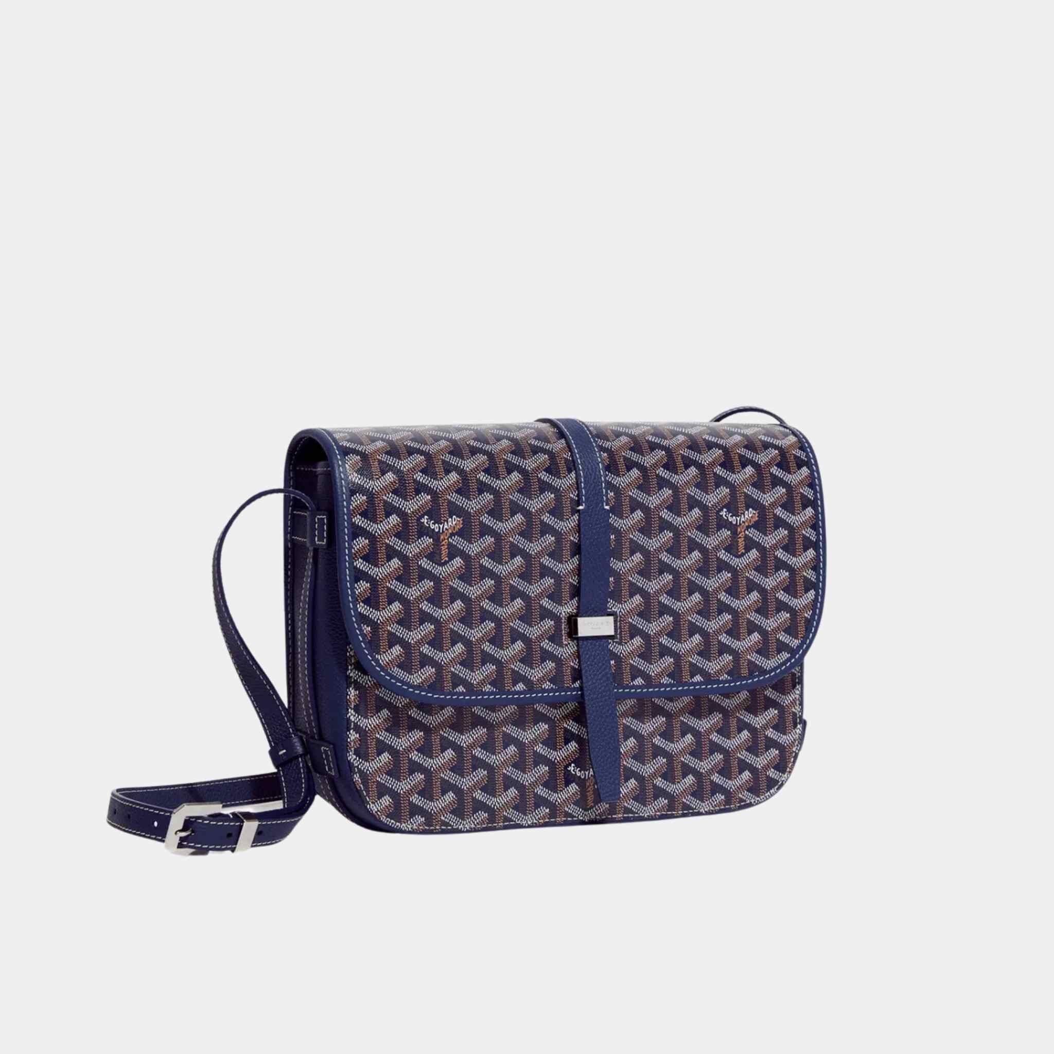 Goyard Belvedere MM Bag, Blue, Front, Side