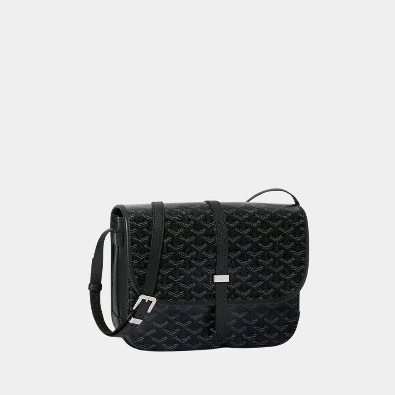 Goyard Belvedere MM Bag, 2024’ exclusive Jet-Black Limited Edition, Goyardine Canvas, Side View