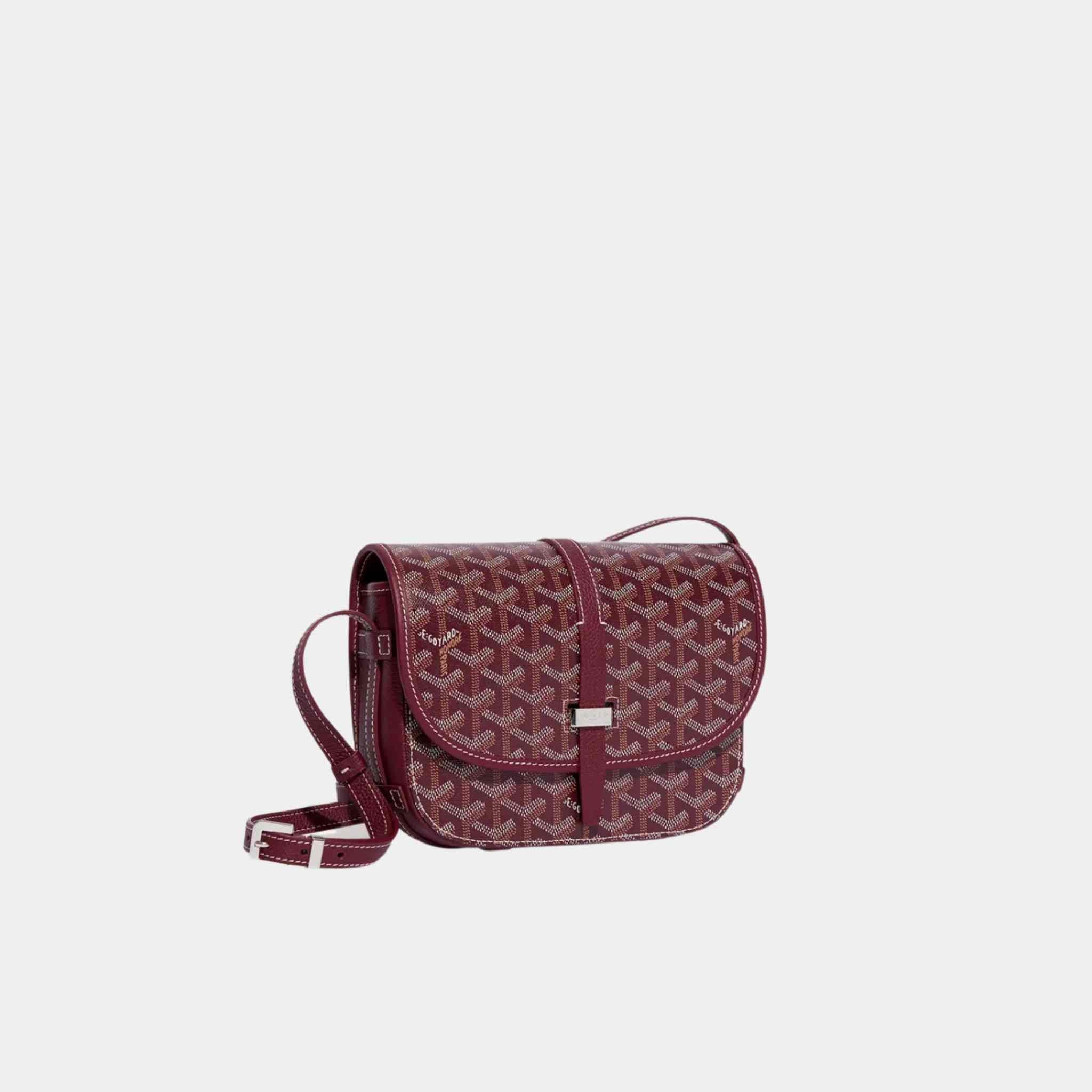 Goyard Belvedere PM Bag, Burgundy, Front, Side