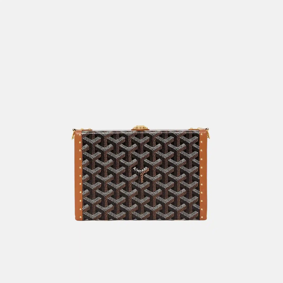حقيبة ترانك Bezons من Goyard، سوداء وبنية، من الأمام