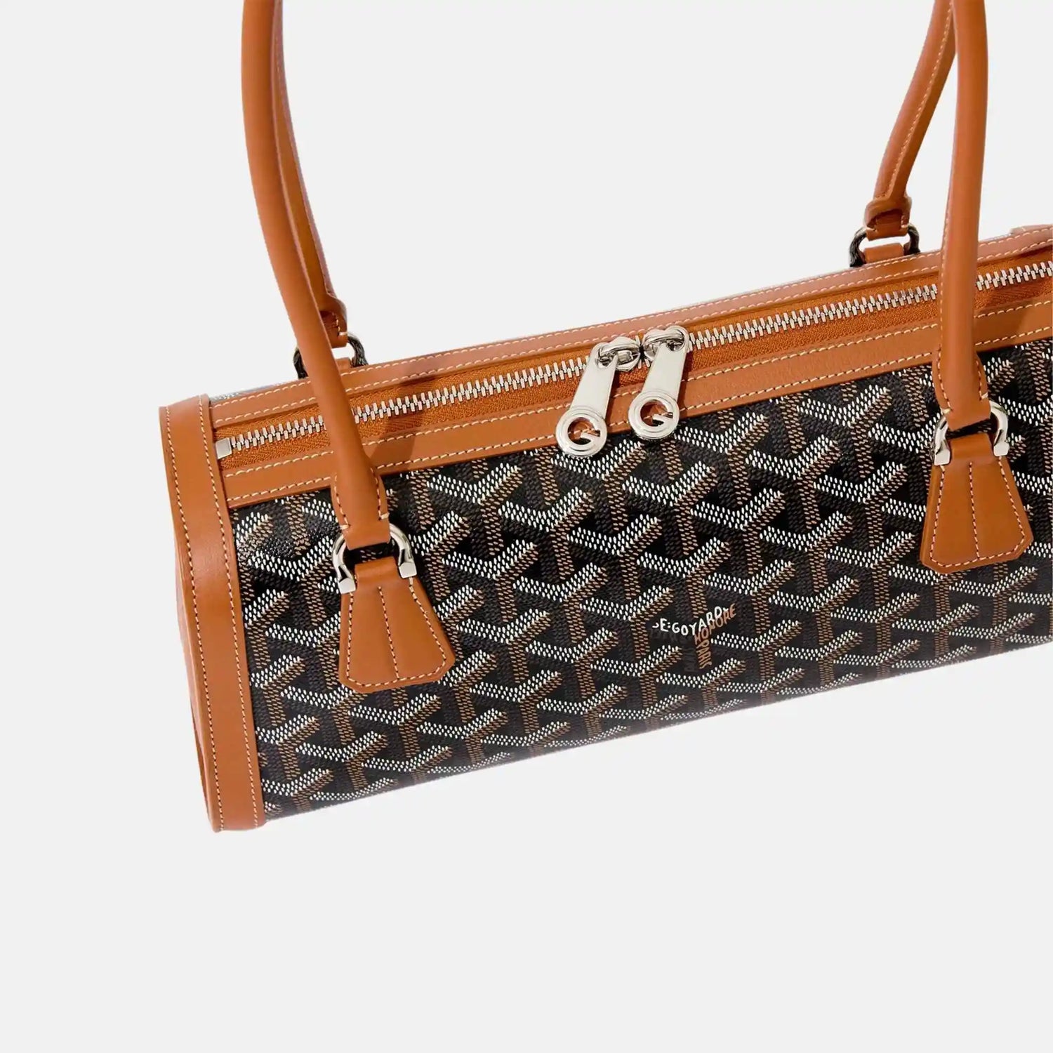 Goyard Bonbonniere Bag, Black and Tan, Top