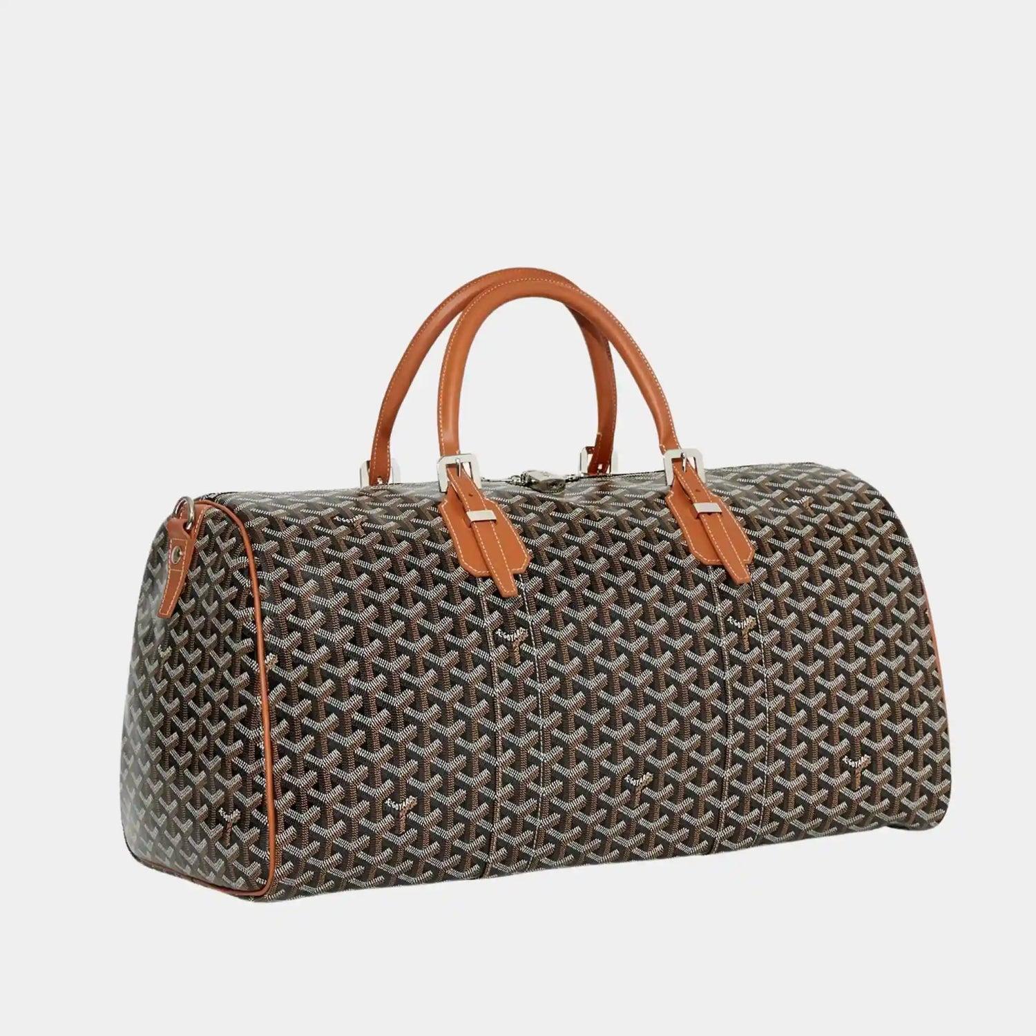 Goyard Boston 50 Bag, Black and Tan