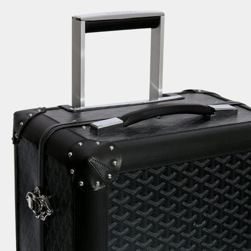 Goyard Bourget PM Trolley Case Jet Black, 360 Degree Wheels And Secure, Top View