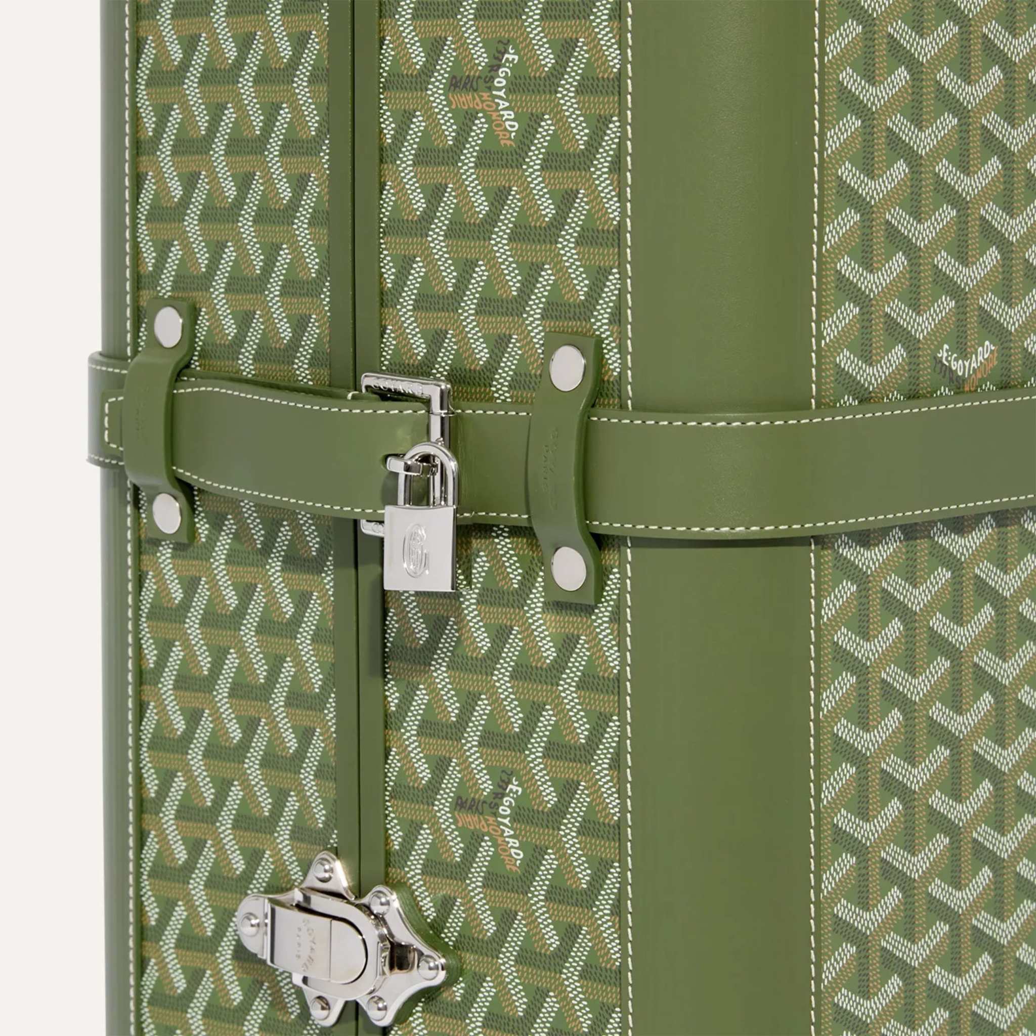 Goyard Bourget PM Trolley Case Kaki, Closeup