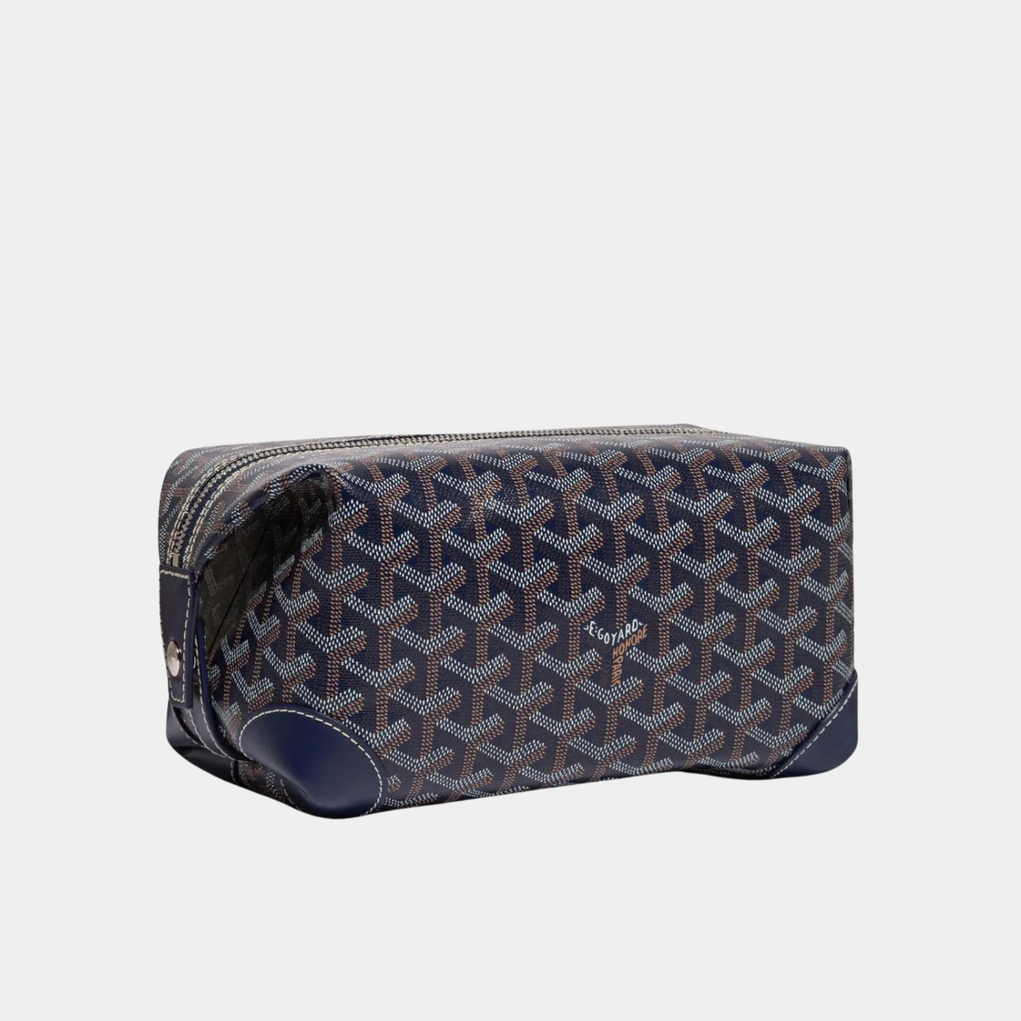 Goyard Bowling 25 Toiletry Bag, Blue, Front View