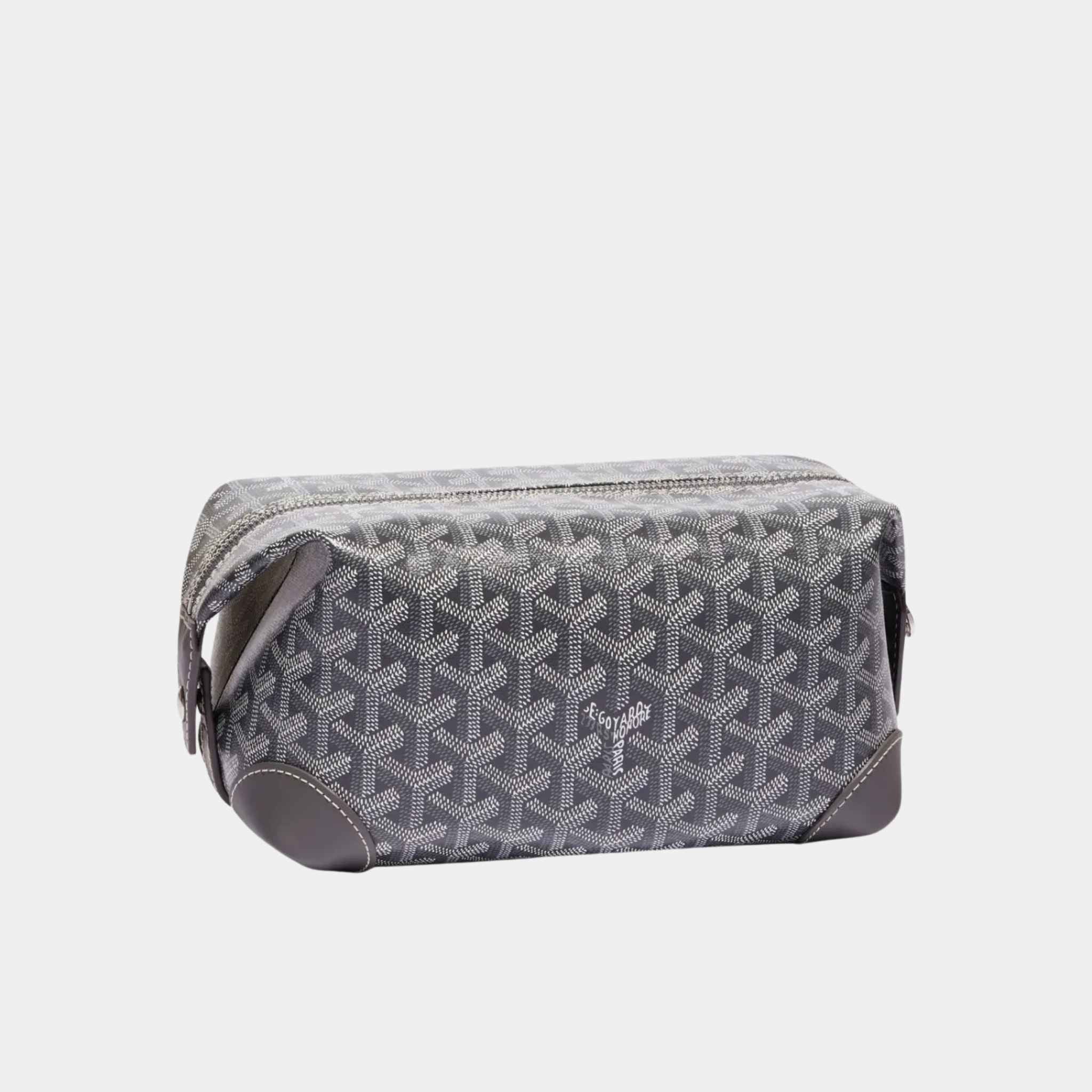 Goyard Bowling 25 Toiletry Bag, Grey, Front View