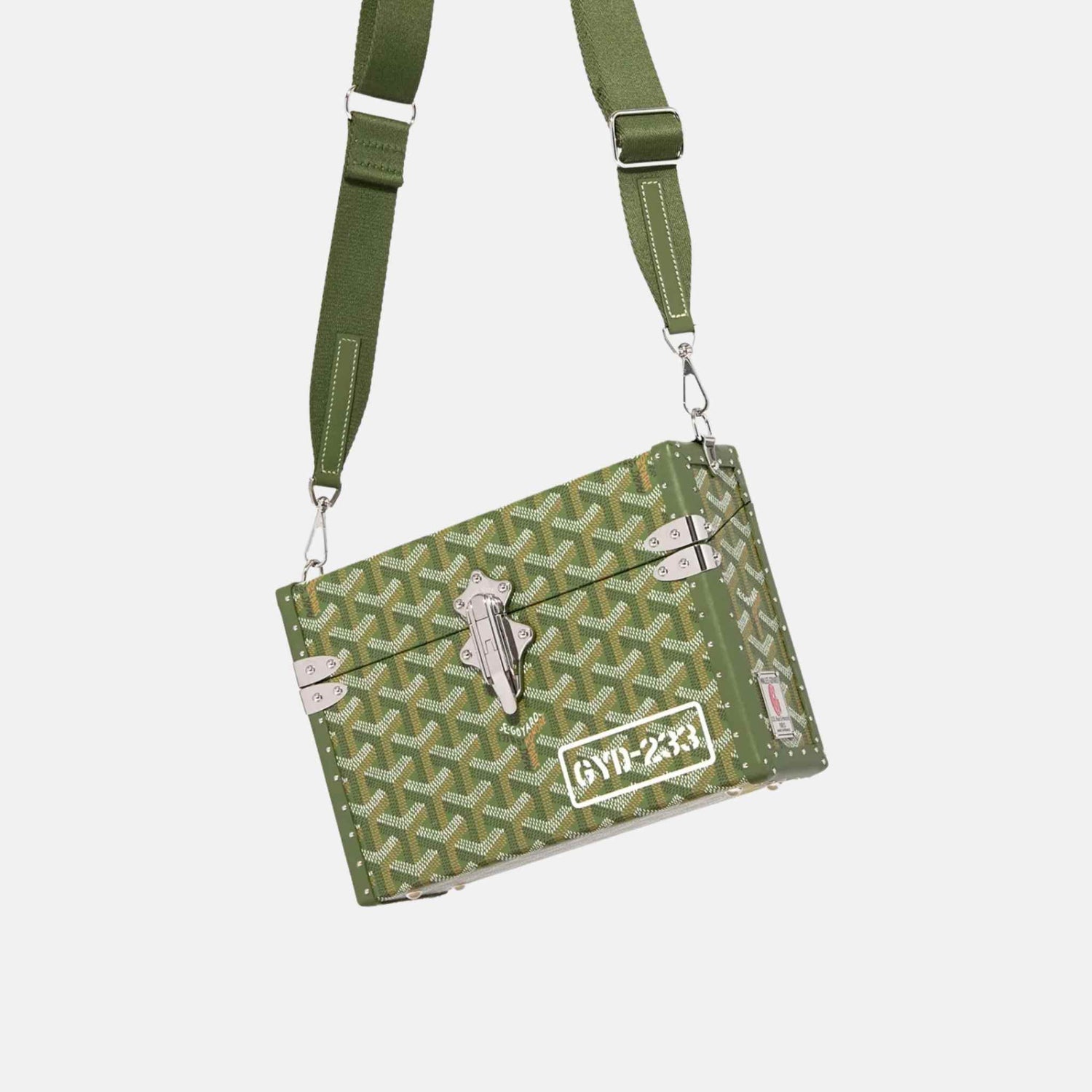 Goyard Cassette Trunk Bag Kaki, Side, Strap