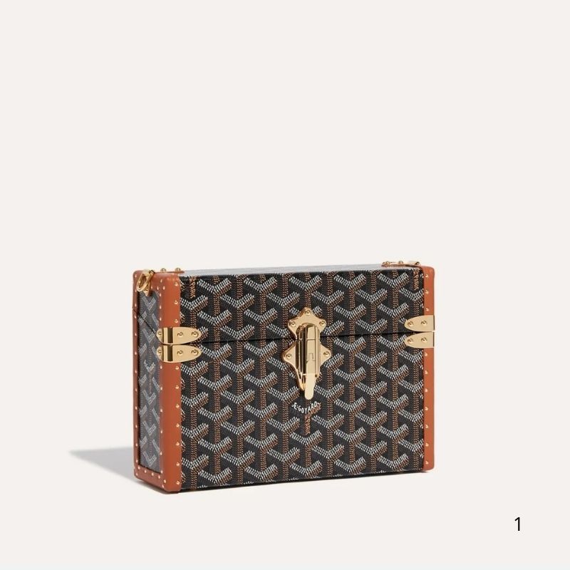 Goyard Cassette Trunk Bag, Black and Tan Color