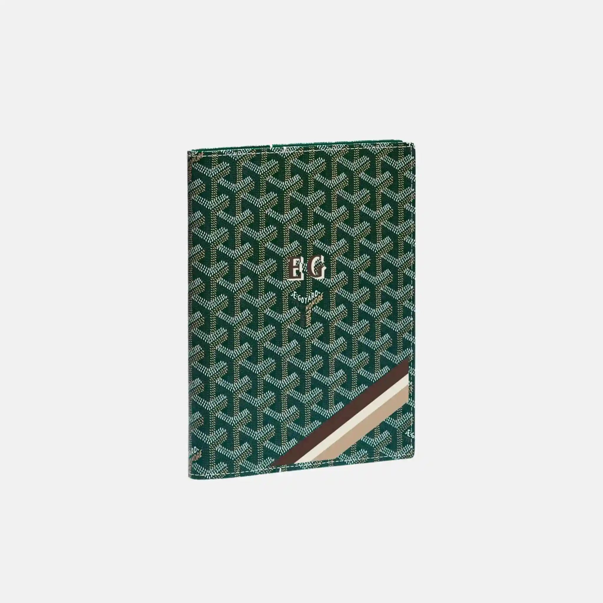 Goyard Castiglione Cover Stripes and Initials, Green