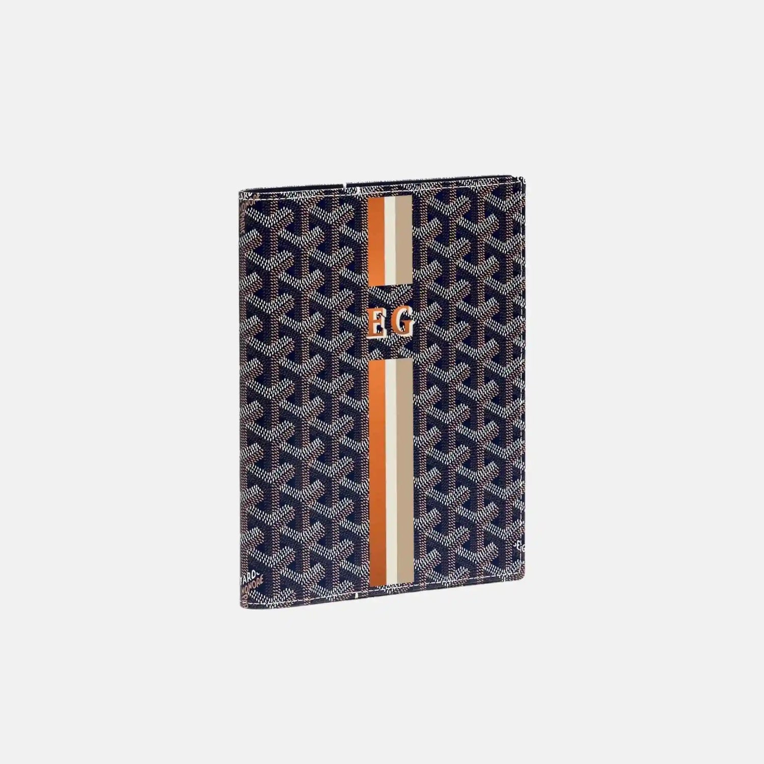 Goyard Castiglione Cover Stripes and Initials, Navy Blue