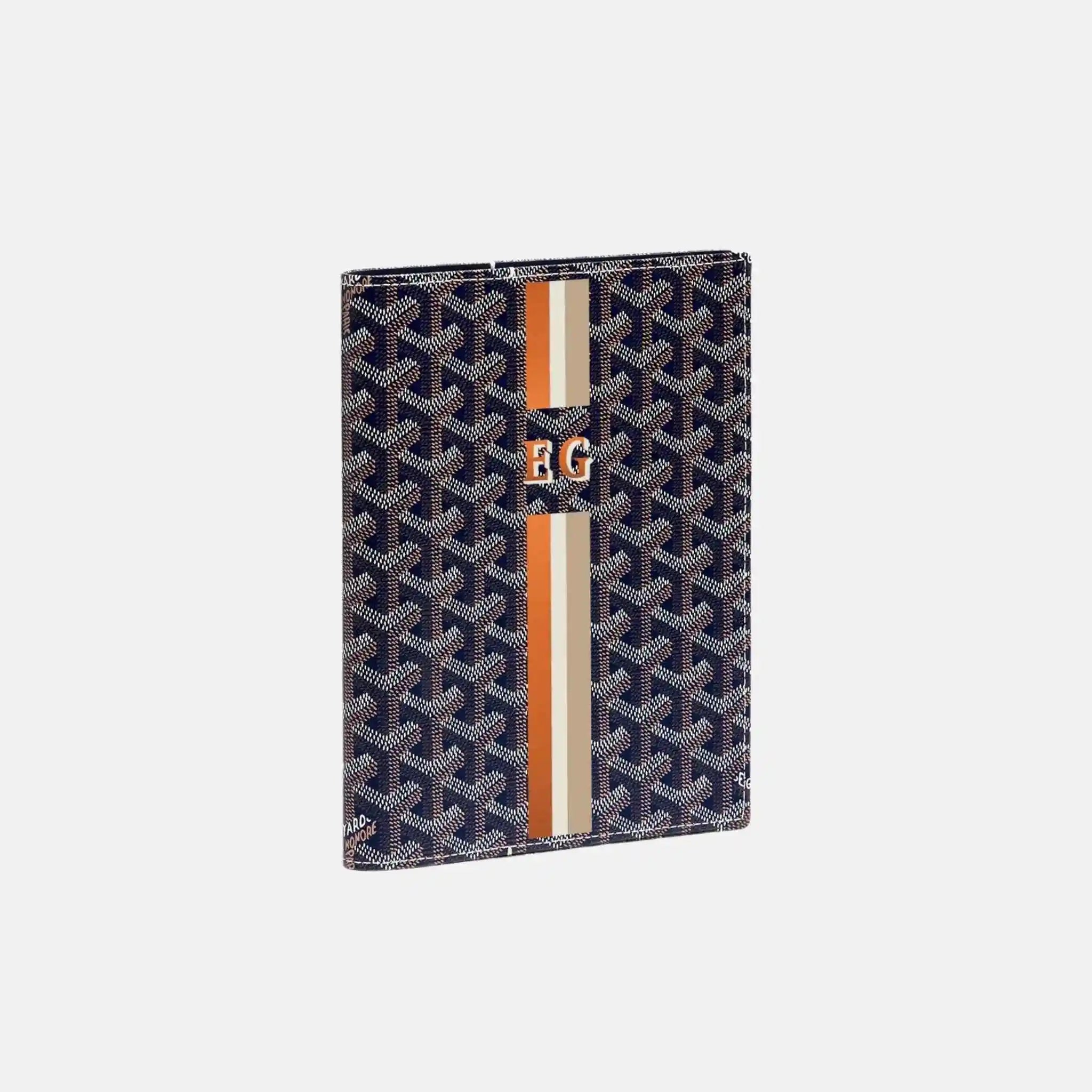 Goyard Castiglione Cover Stripes and Initials, Navy Blue
