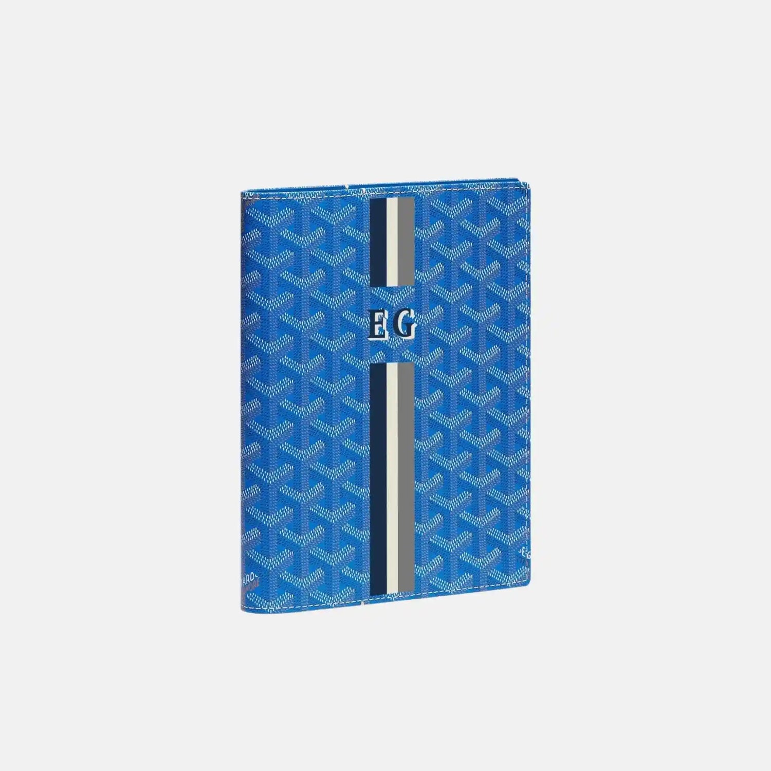 Goyard Castiglione Cover Stripes and Initials, Sky Blue