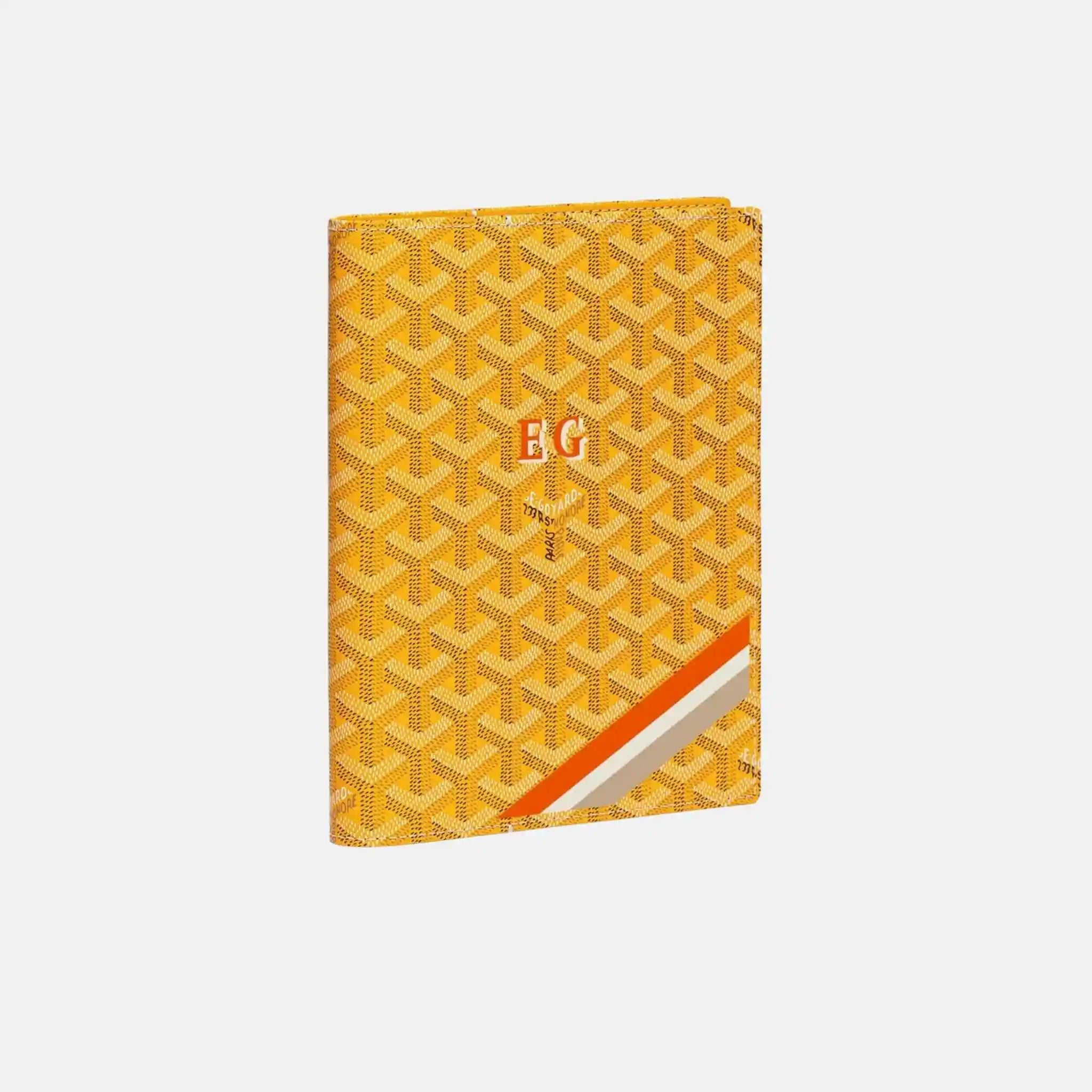 Goyard Castiglione Cover Stripes and Initials, Yellow