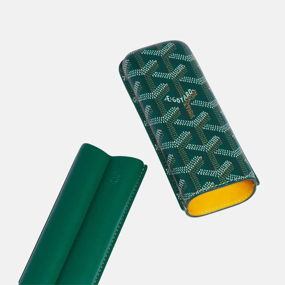 Goyard Churchill حافظة سيجار لعدد 2، أخضر، مفتوحة
