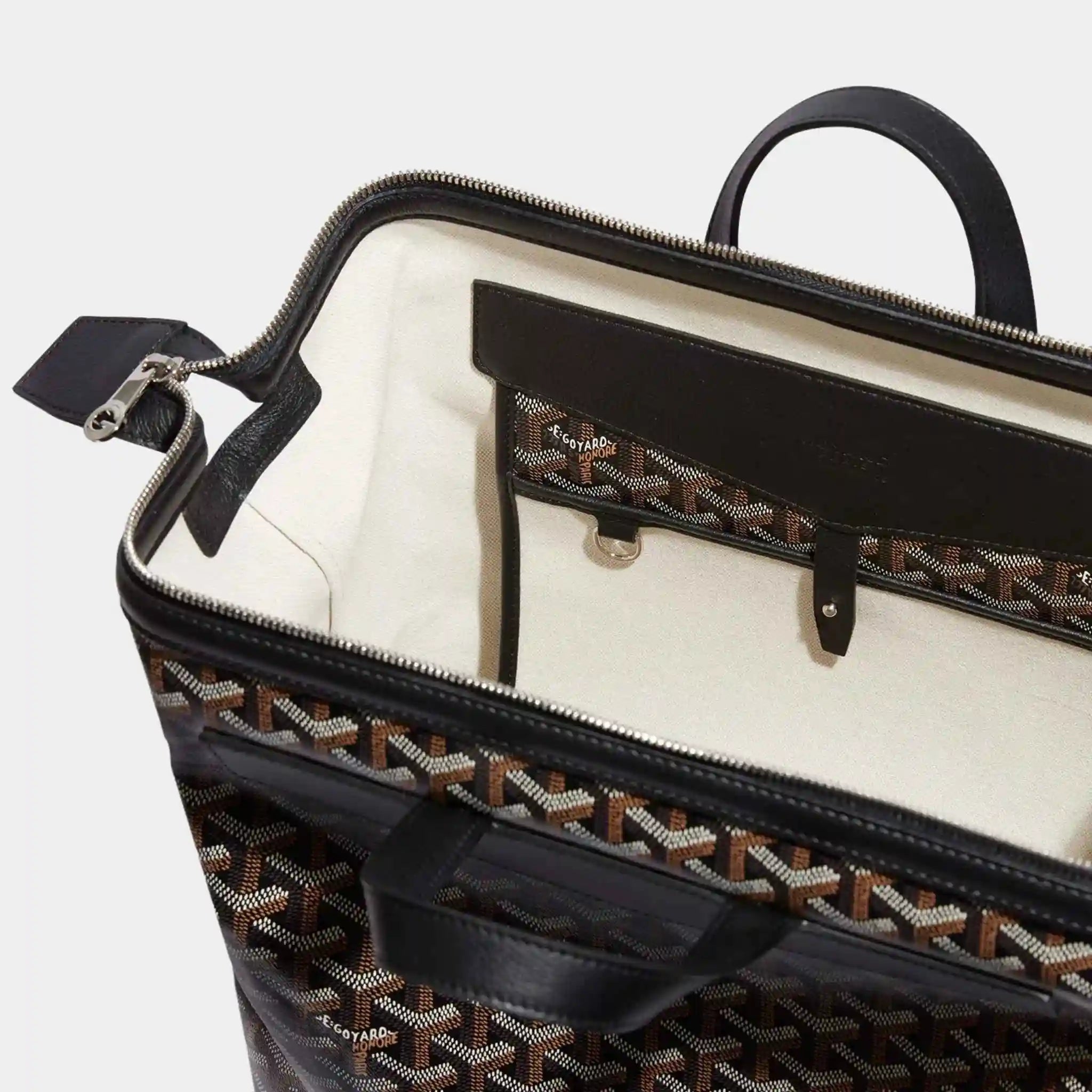 Goyard Cisalpin Backpack, Black, Inside View