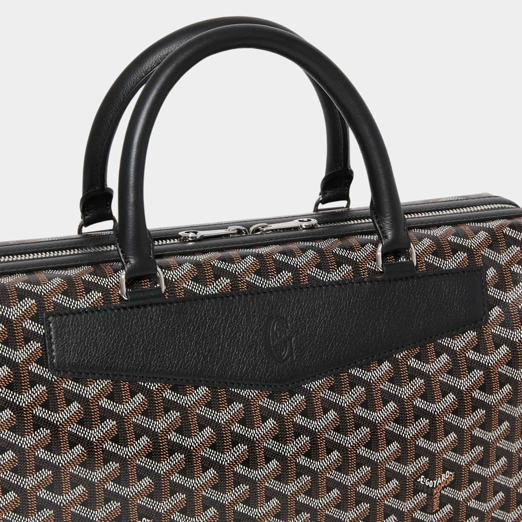 Goyard Cisalpin Document Case, Black, Close Up View