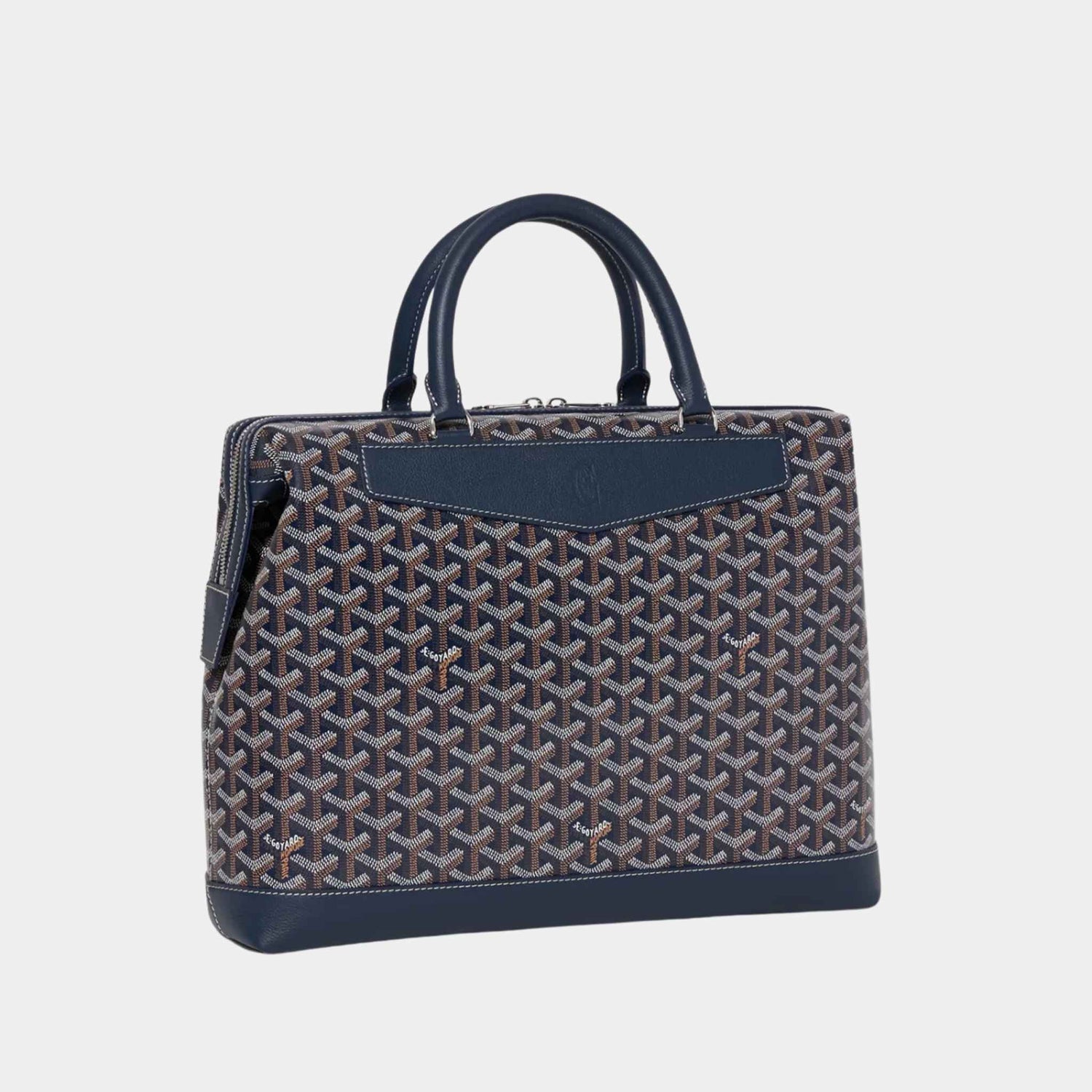 Goyard Cisalpin Document Case, Navy Blue, Front View