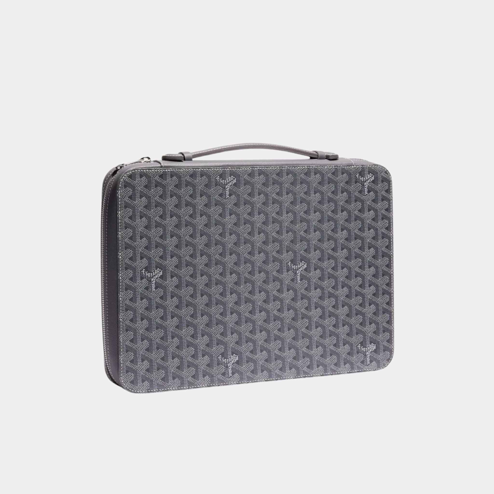 Goyard Compagnon Universel A4, Grey, Front View