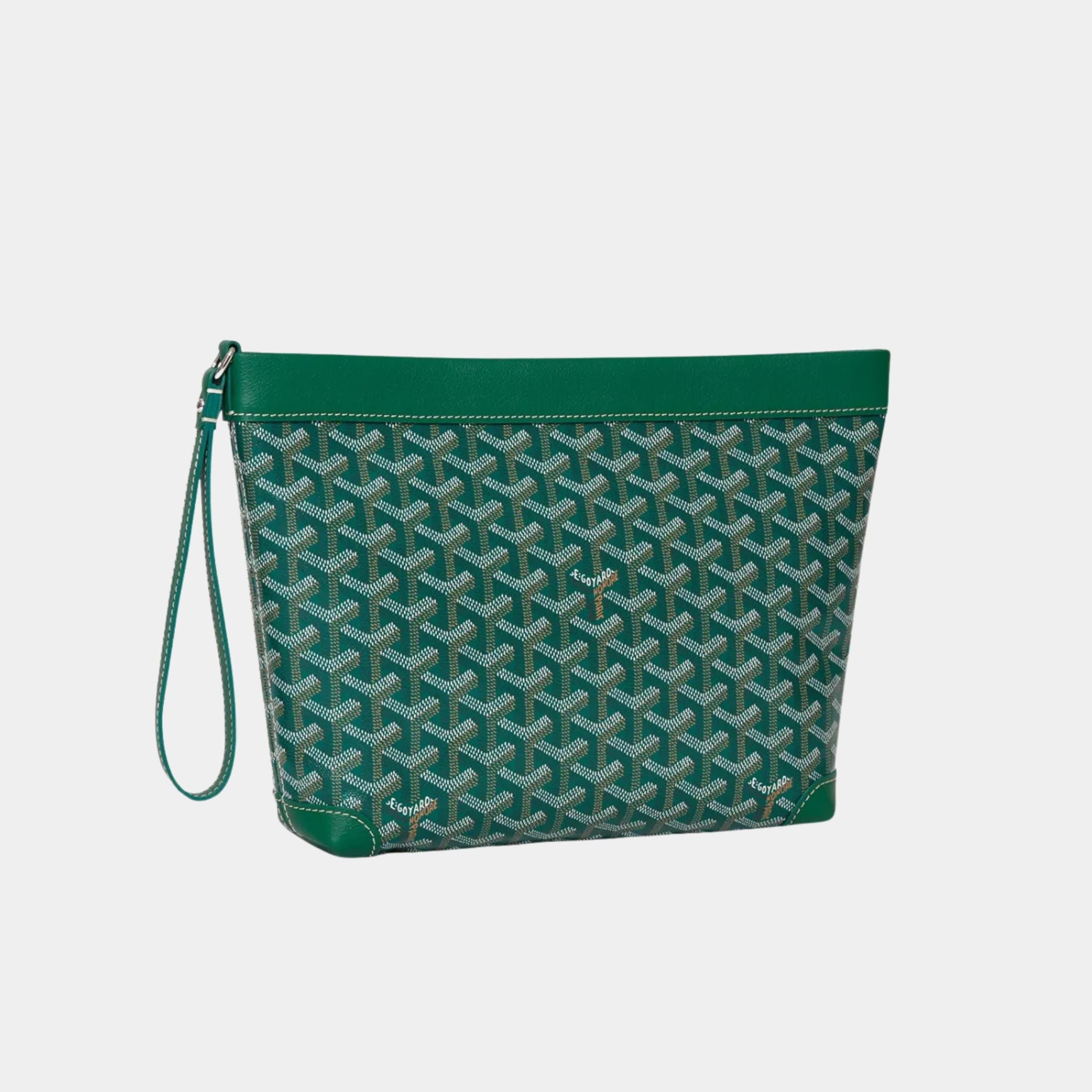 Goyard Conti Pouch, Green, Front View