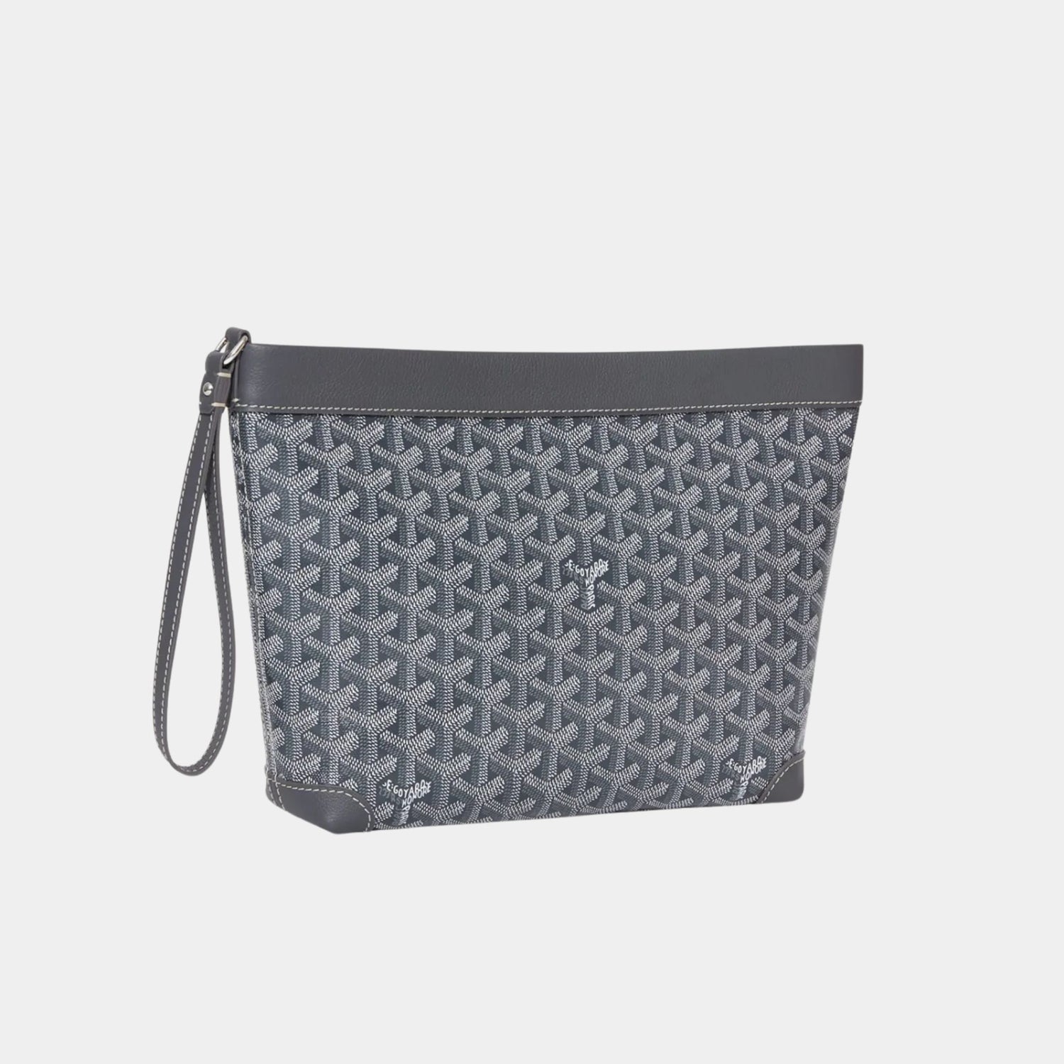 Goyard Conti Pouch, Grey, Front View