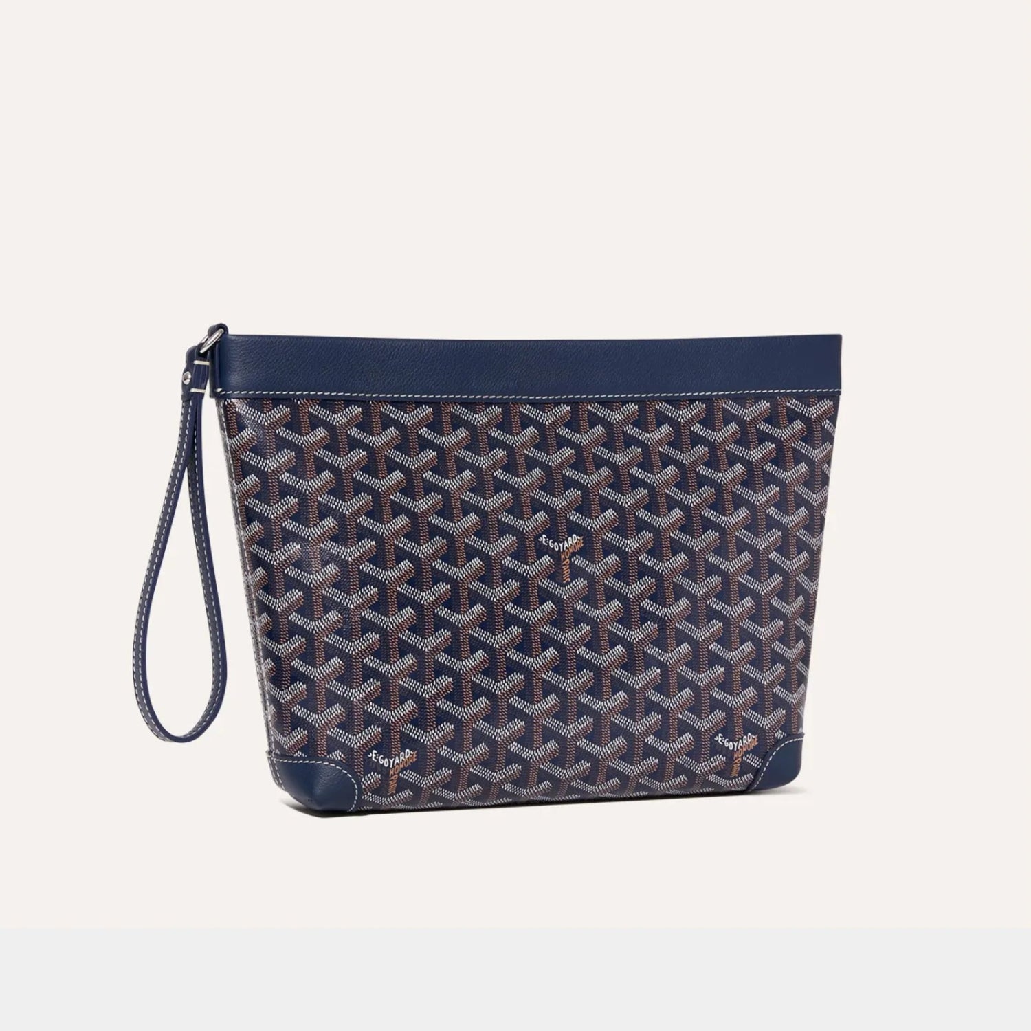 Goyard Conti Pouch, Navy Blue, Front View