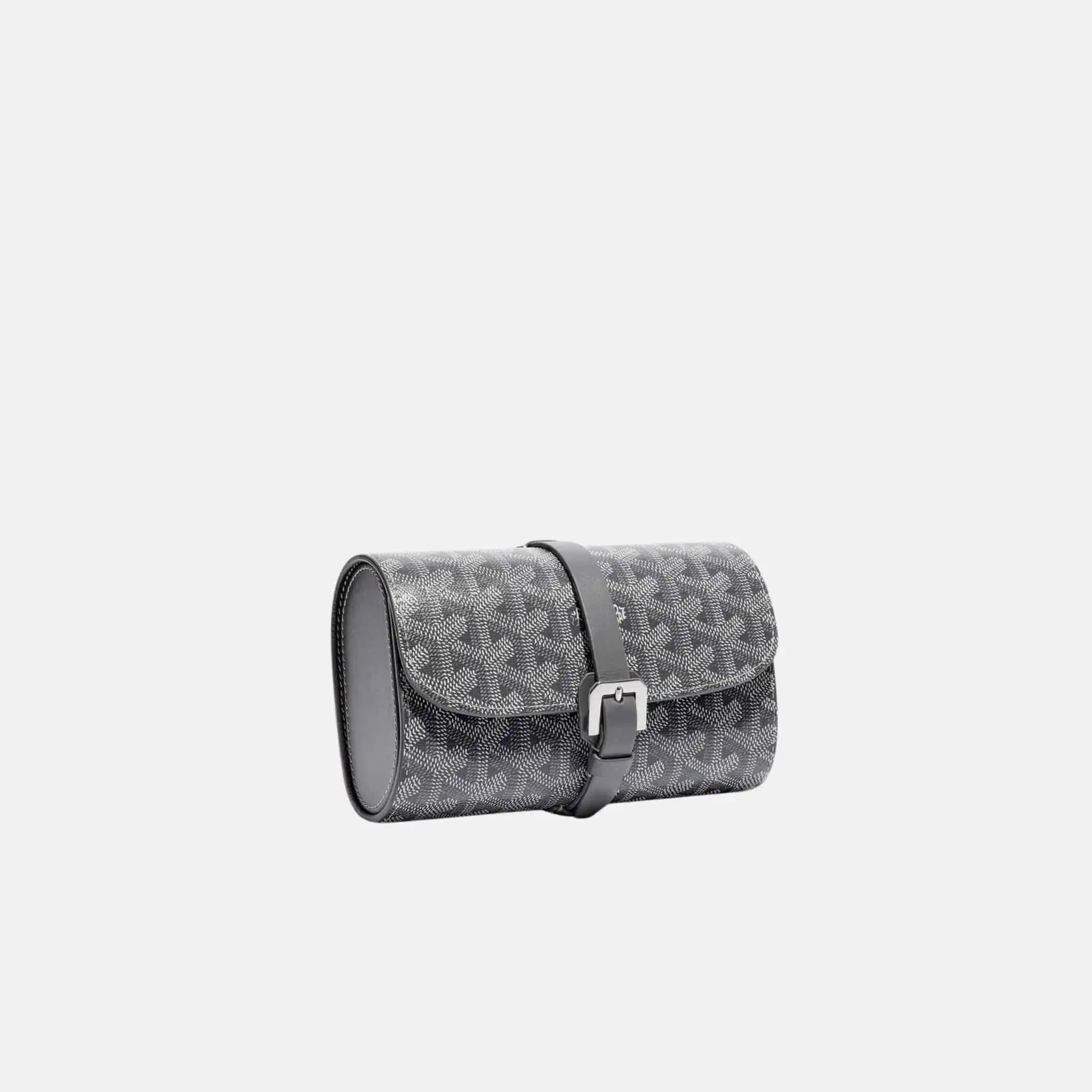 Goyard Double Travel Watch Case, Grey, Front