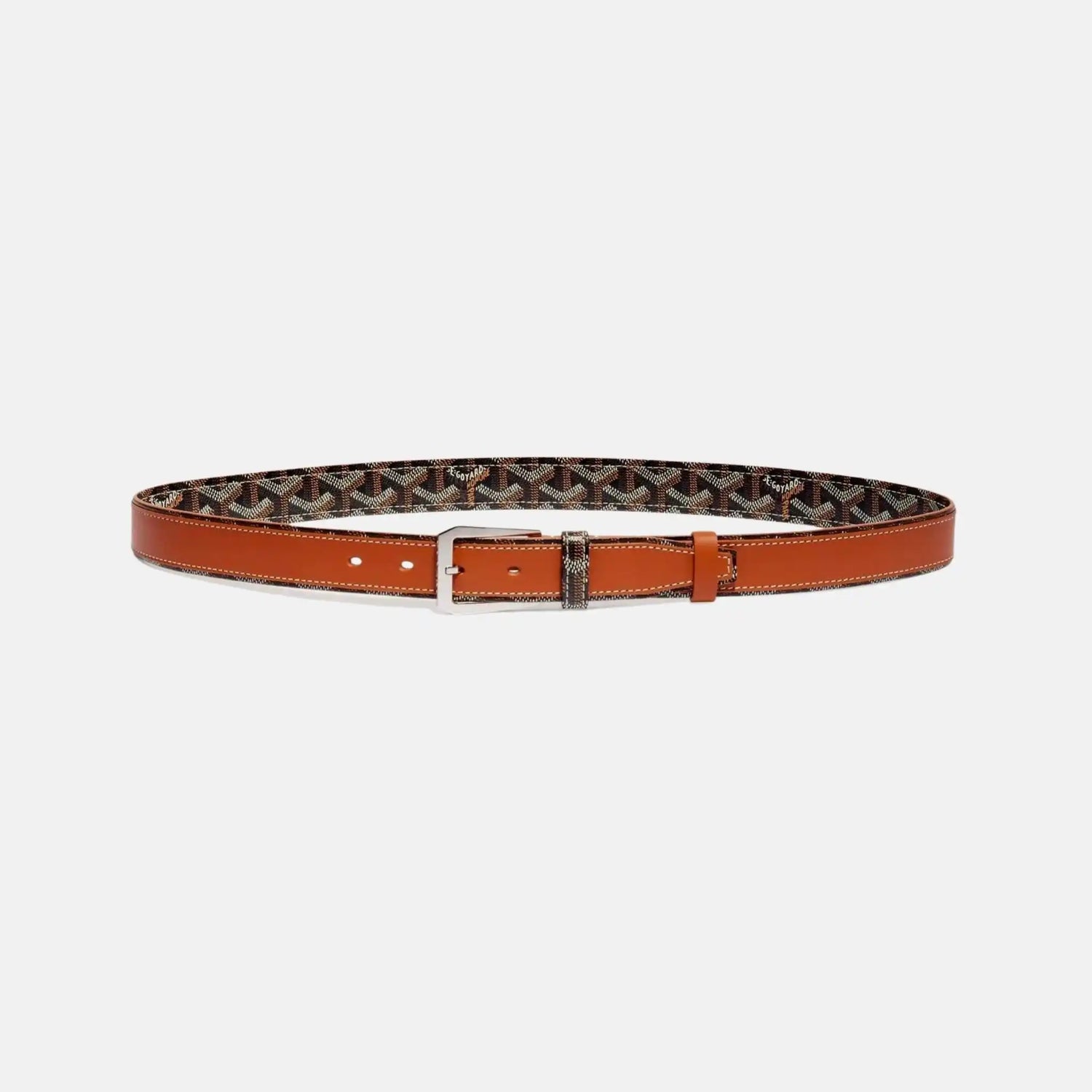 Goyard Fregate Belt, Black and Tan, Front