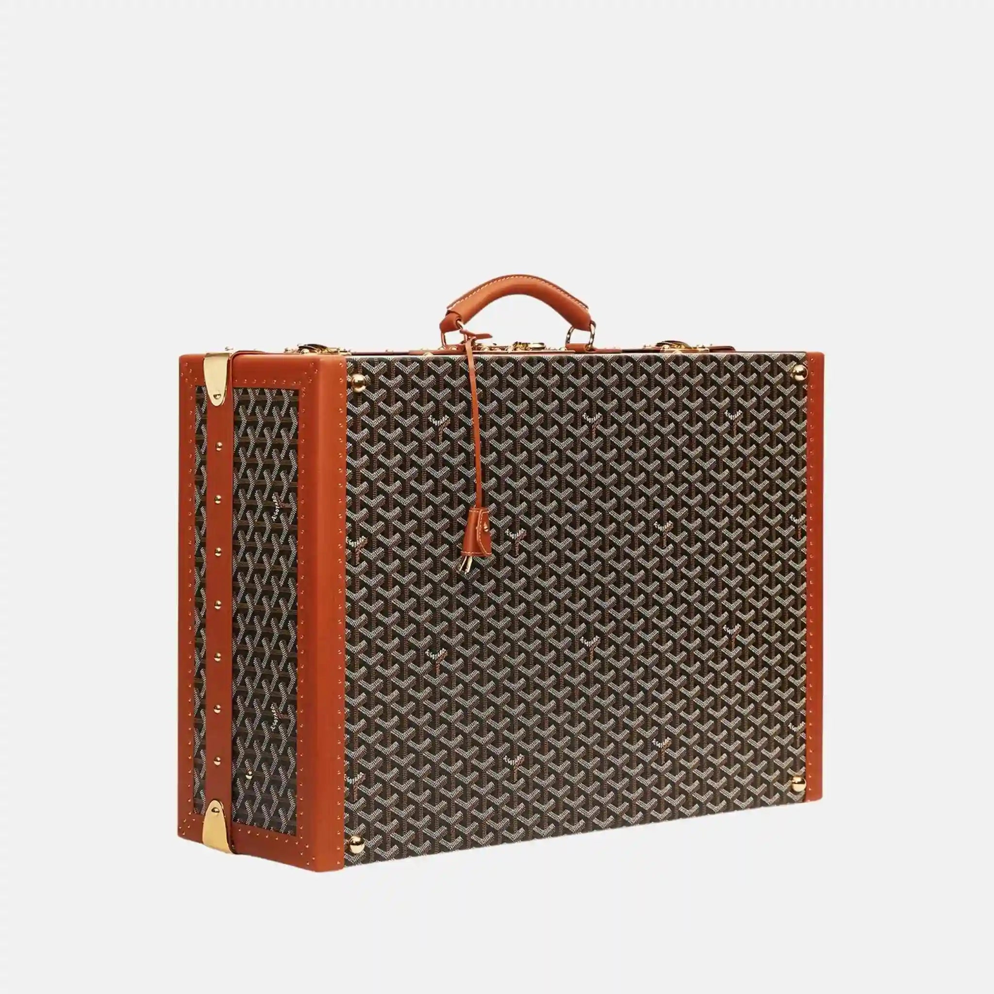 Goyard Grand Hotel 60 Case, Black and Tan, Side