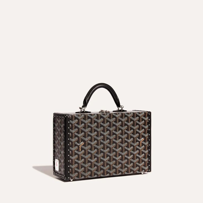 Goyard Grand Hôtel Trunk Bag, Black Color, Front View