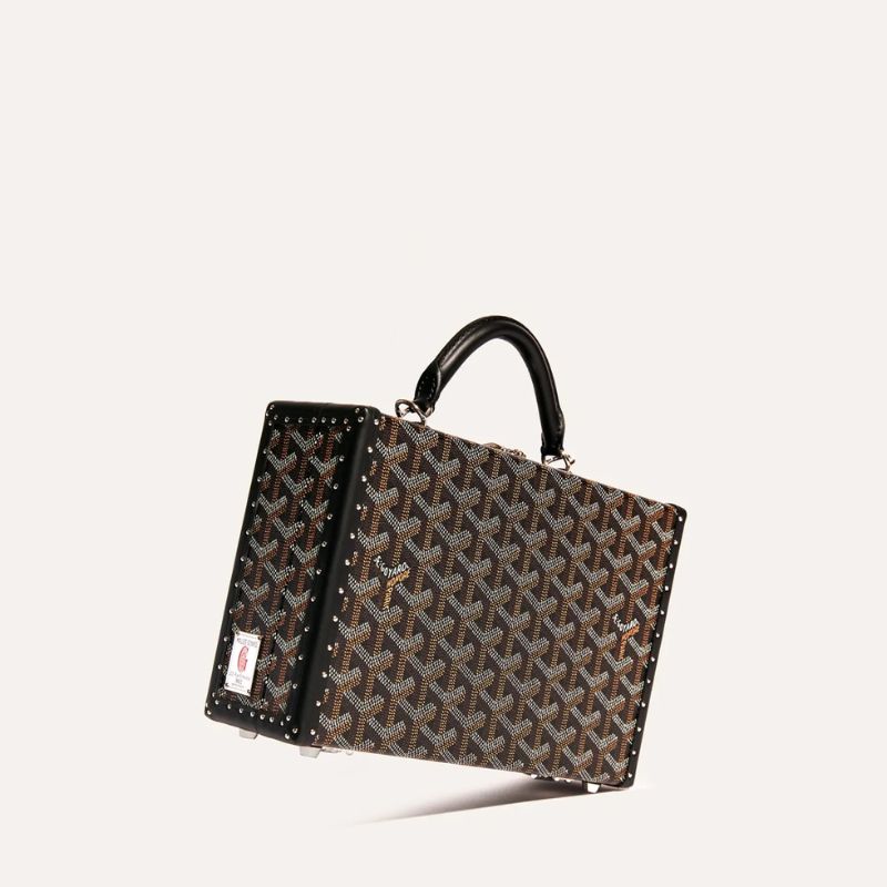 Goyard Grand Hôtel Trunk Bag, Black Color, Side View