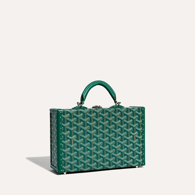 Goyard Grand Hôtel Trunk Bag, Green Color, Front View