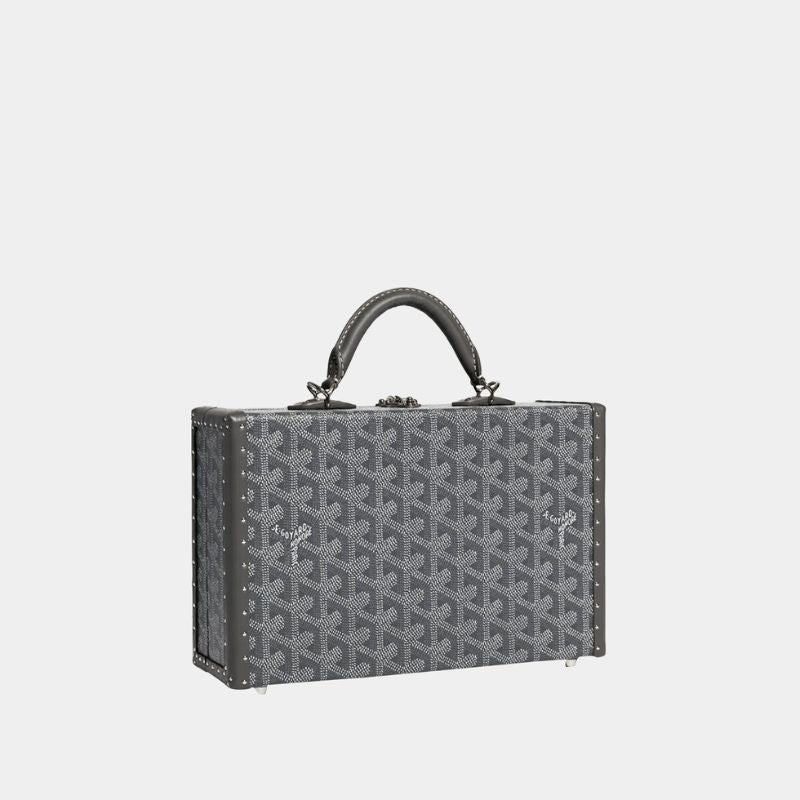 Goyard Grand Hôtel Trunk Bag, Grey Color, Front View